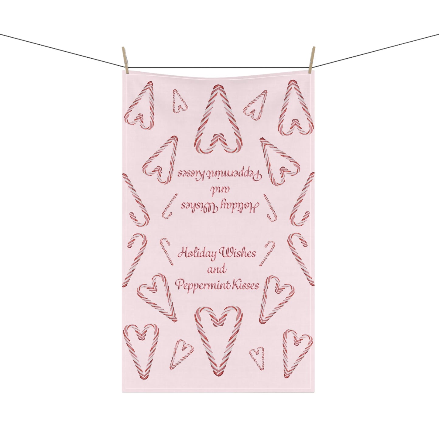 Holiday Wishes and Candy Cane Kisses Tea Towels - Blue Cava