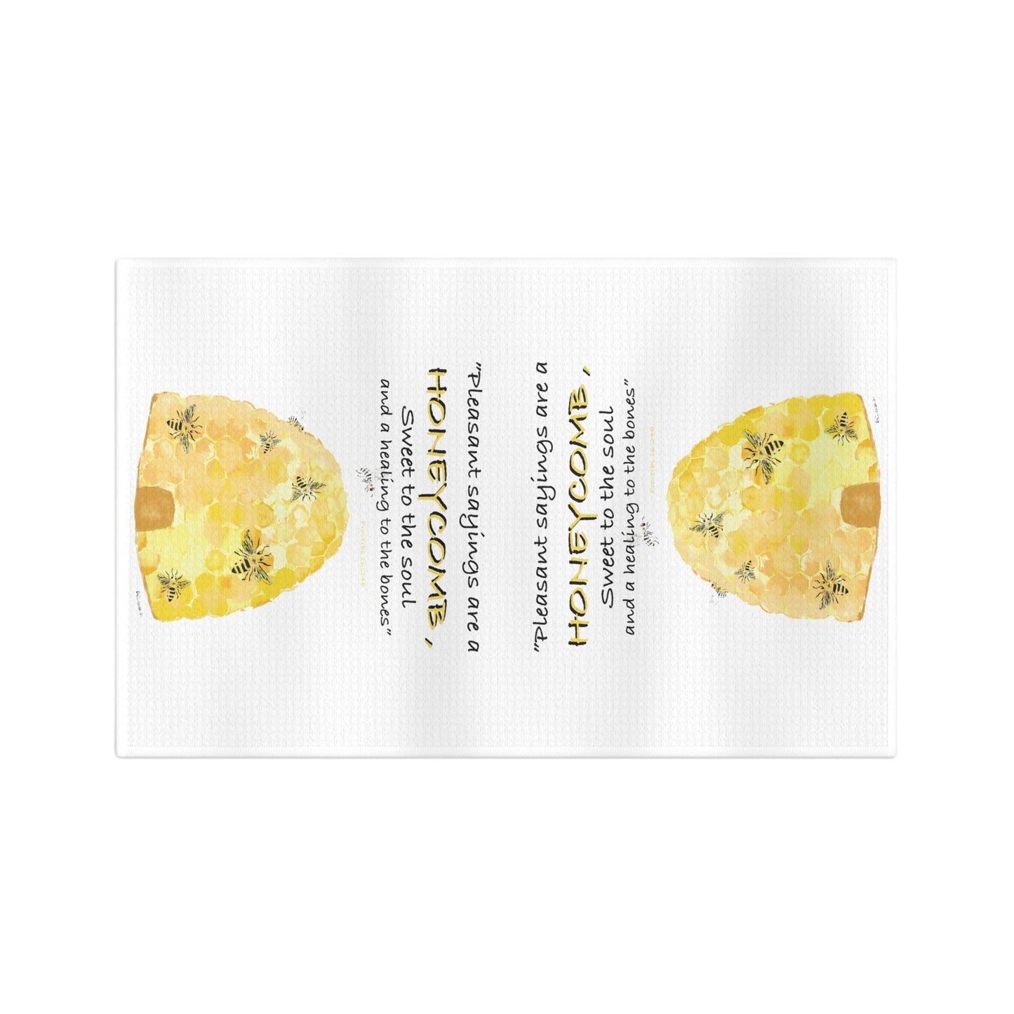 Honeycomb Bee Microfiber Waffle Towel - Blue Cava