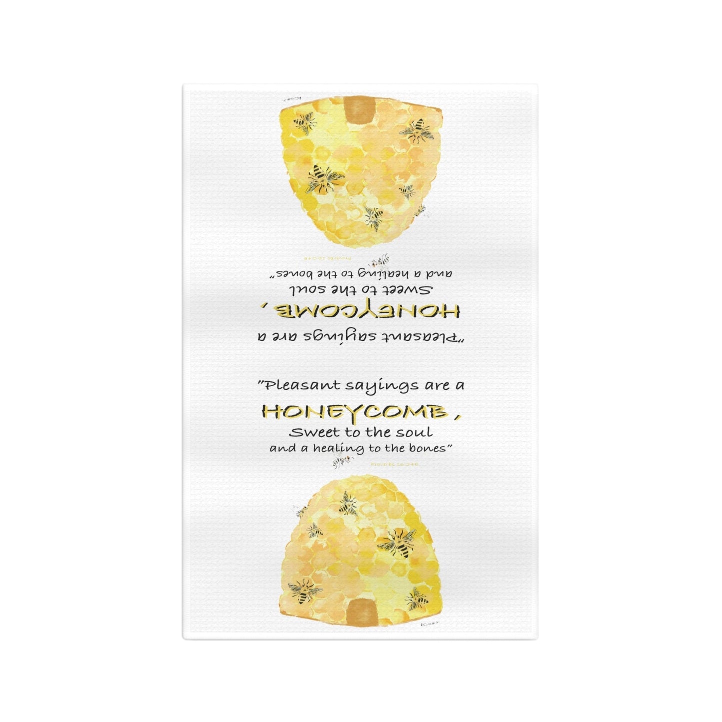 Honeycomb Bee Microfiber Waffle Towel - Blue Cava