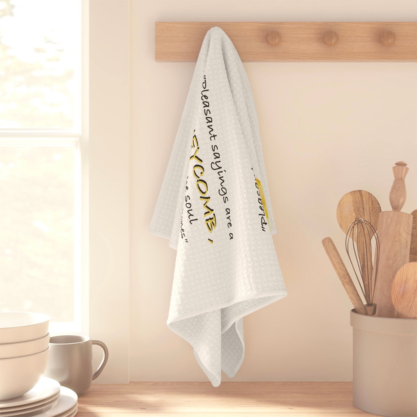 Honeycomb Bee Microfiber Waffle Towel - Blue Cava