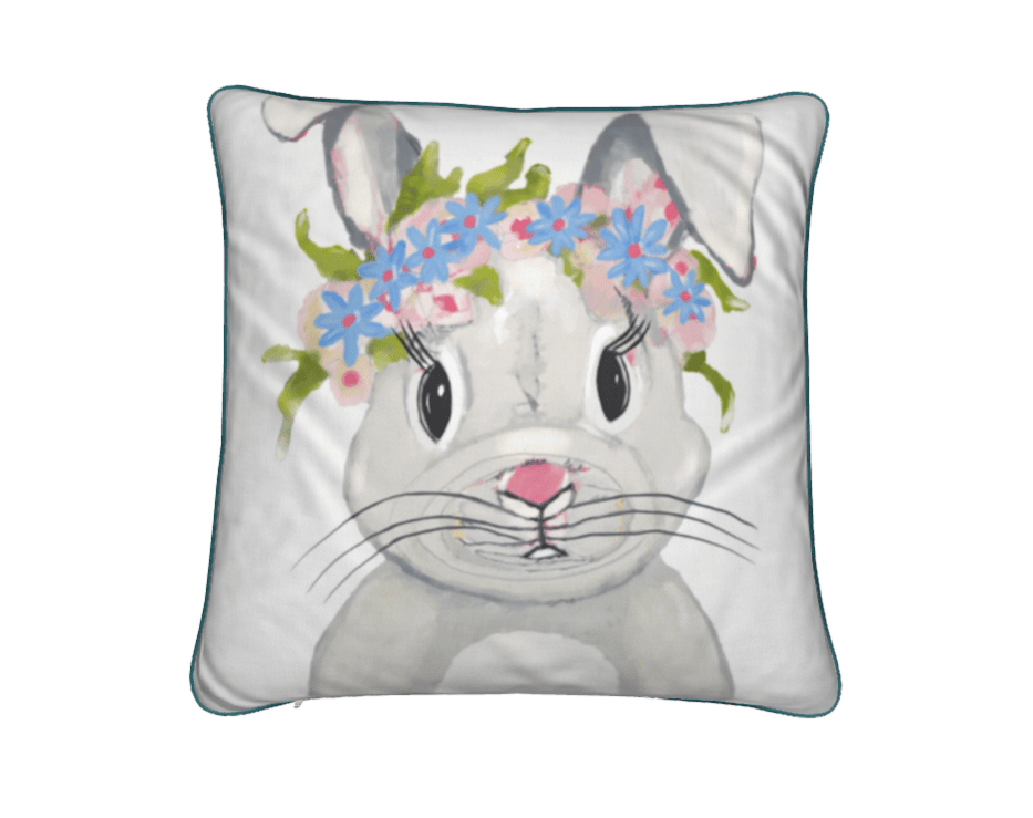 Hope A Lot Bunny Premium Pillows - Blue Cava