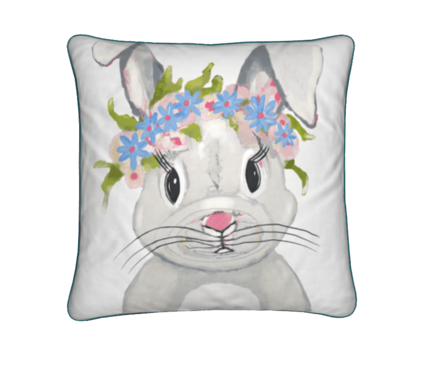 Hope A Lot Bunny Premium Pillows - Blue Cava