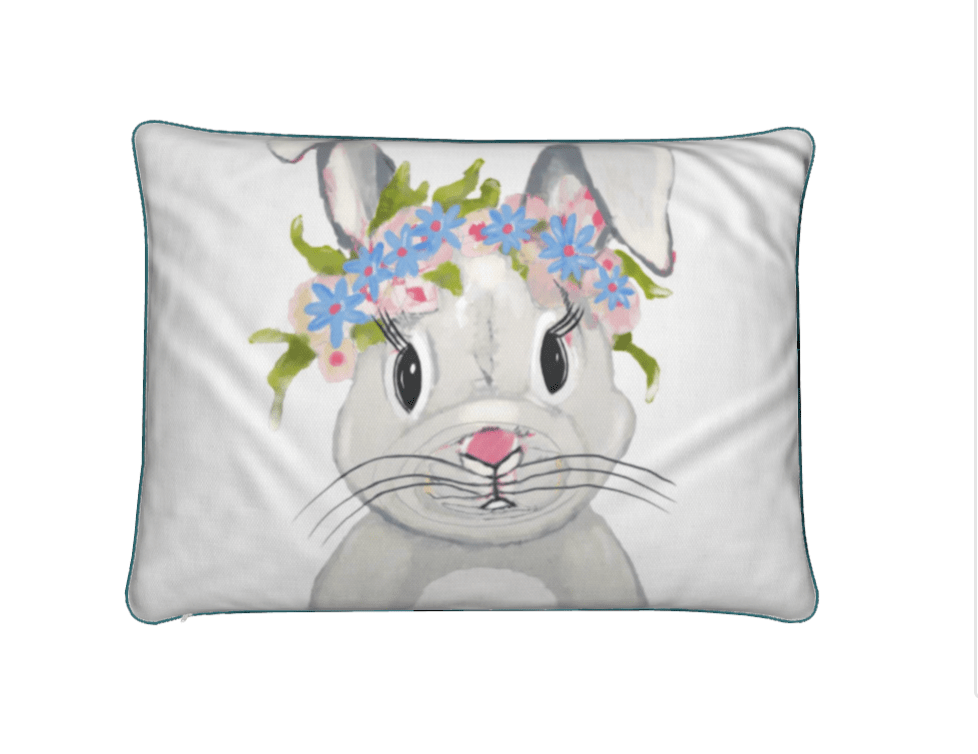 Hope A Lot Bunny Premium Pillows - Blue Cava