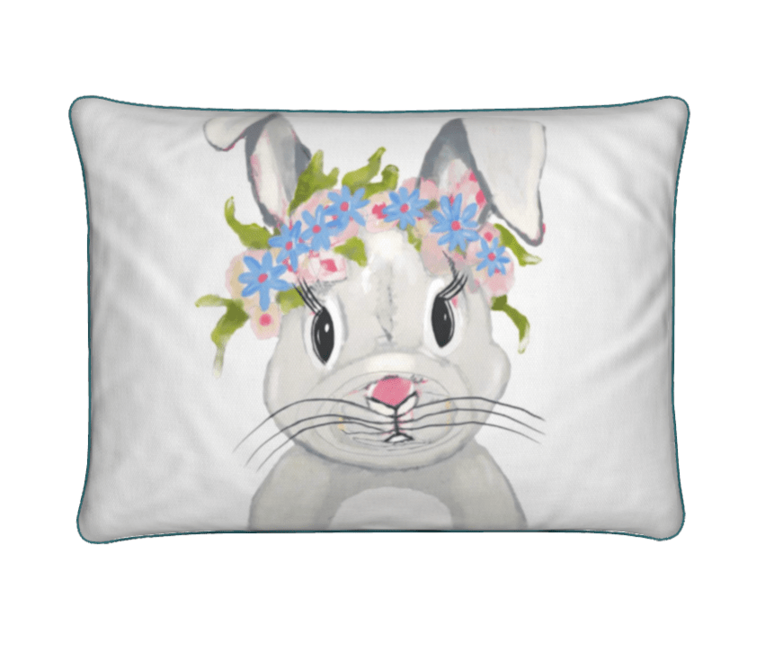 Hope A Lot Bunny Premium Pillows - Blue Cava