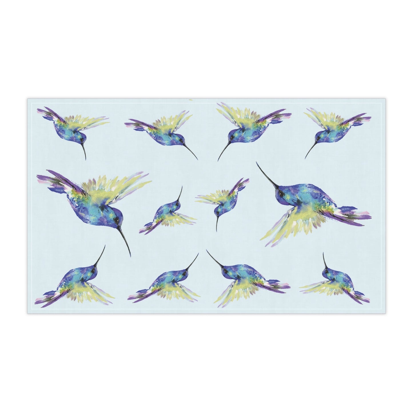 Hummingbird Kitchen Tea Towels - Blue Cava