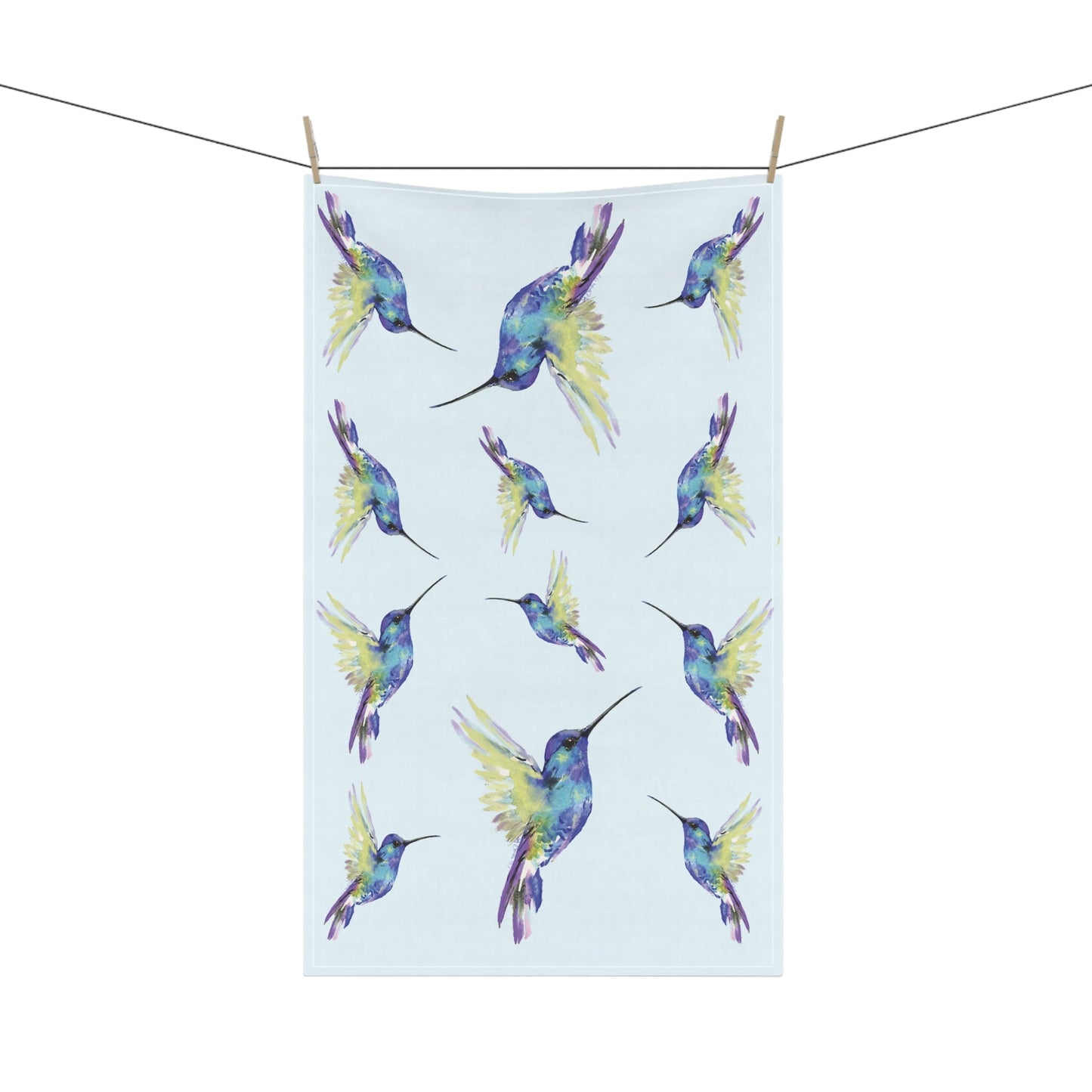 Hummingbird Kitchen Tea Towels - Blue Cava