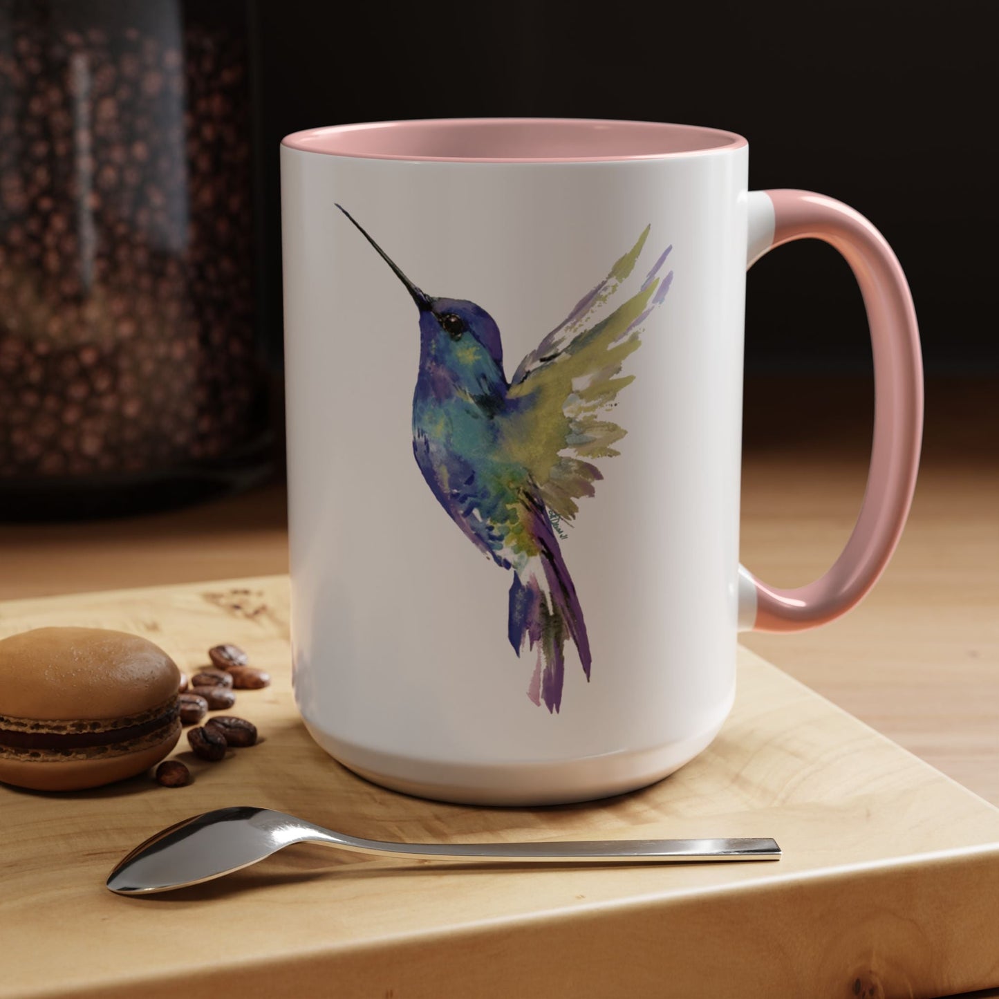 Hummingbird Two Tone Ceramic Mug - 11oz & 15oz - Blue Cava