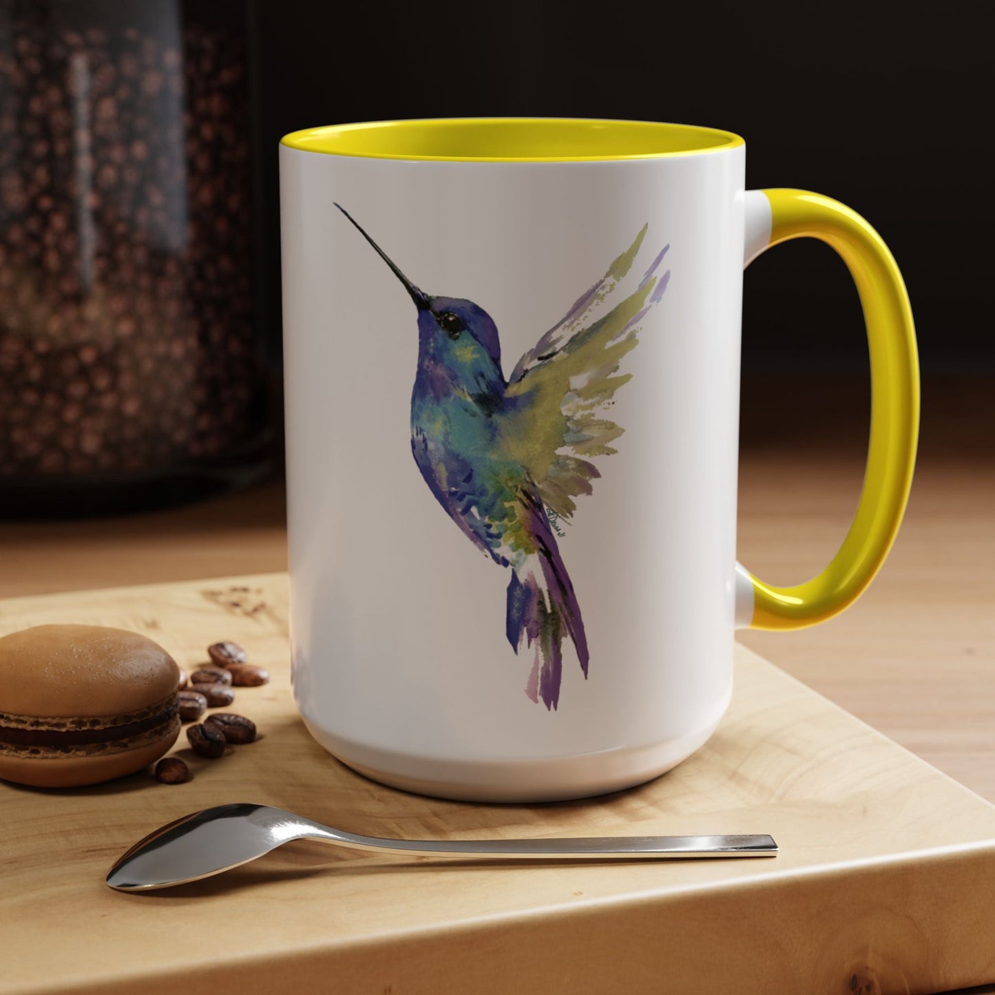 Hummingbird Two Tone Ceramic Mug - 11oz & 15oz - Blue Cava