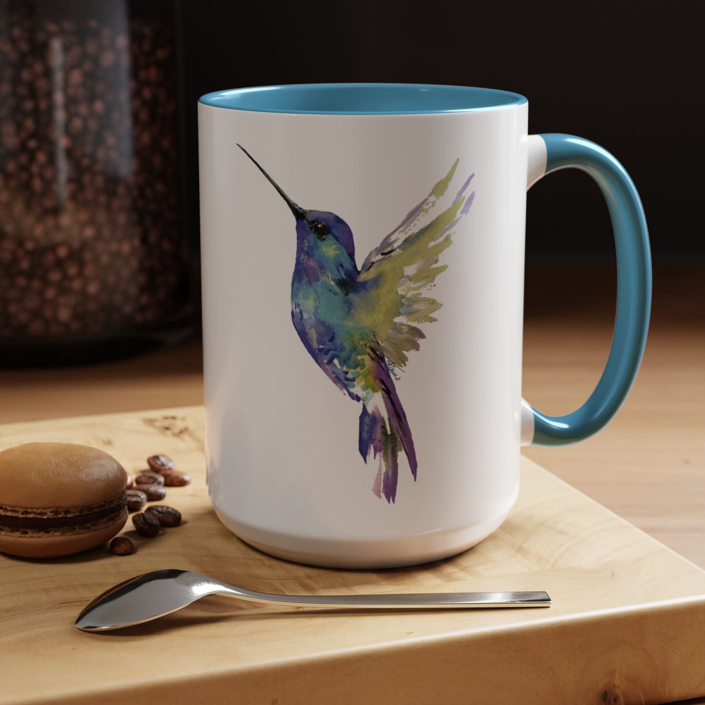 Hummingbird Two Tone Ceramic Mug - 11oz & 15oz - Blue Cava