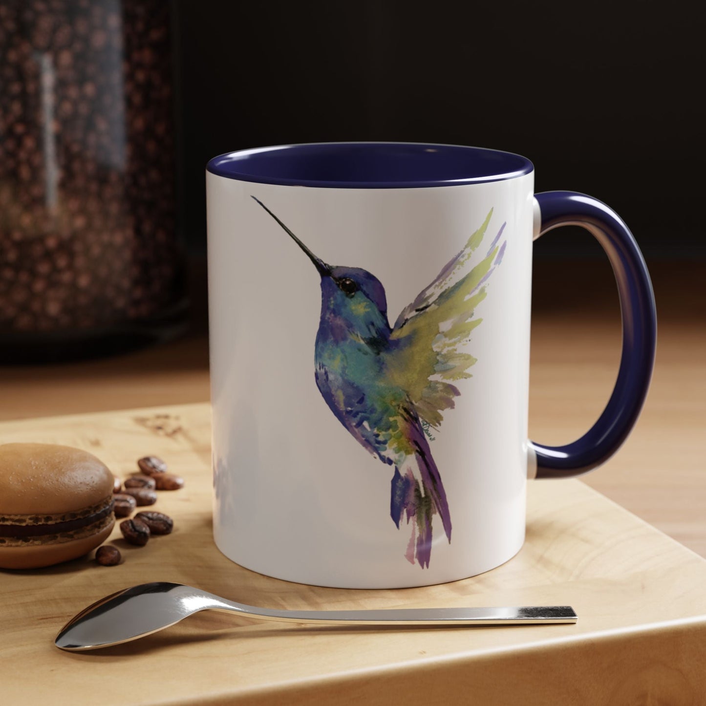 Hummingbird Two Tone Ceramic Mug - 11oz & 15oz - Blue Cava