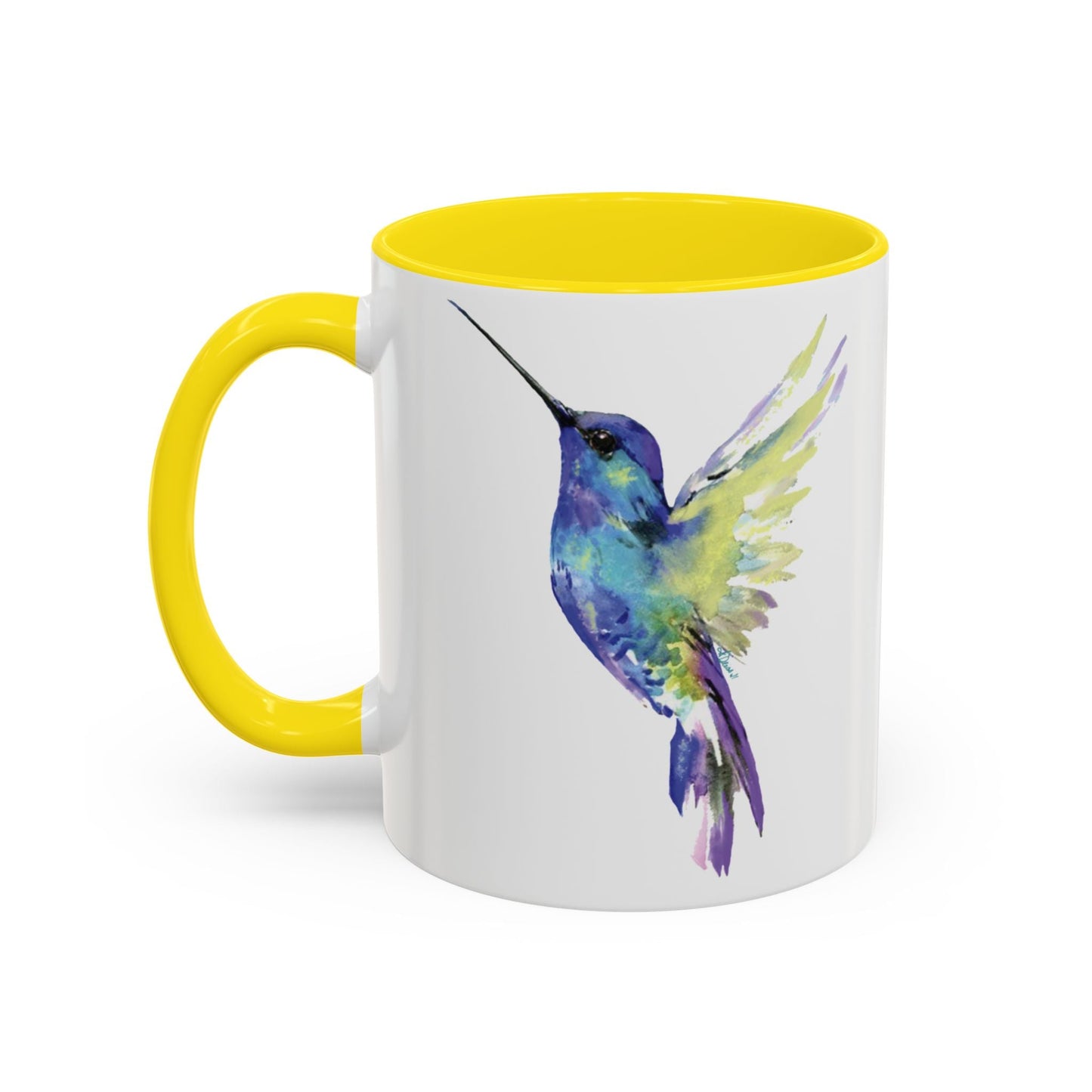 Hummingbird Two Tone Ceramic Mug - 11oz & 15oz - Blue Cava