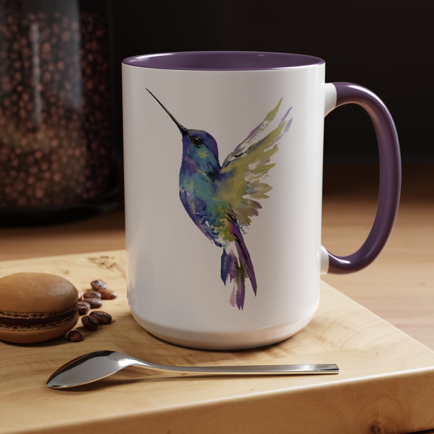 Hummingbird Two Tone Ceramic Mug - 11oz & 15oz - Blue Cava