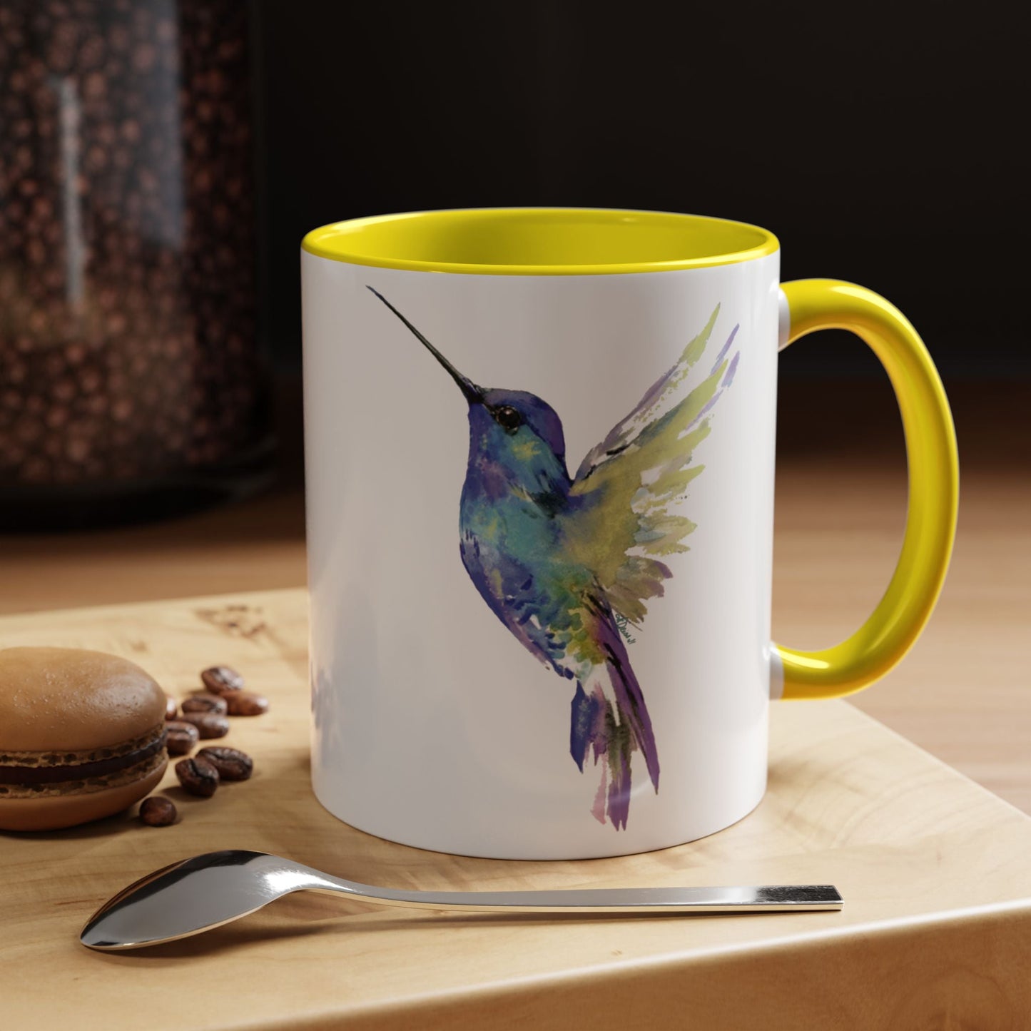 Hummingbird Two Tone Ceramic Mug - 11oz & 15oz - Blue Cava