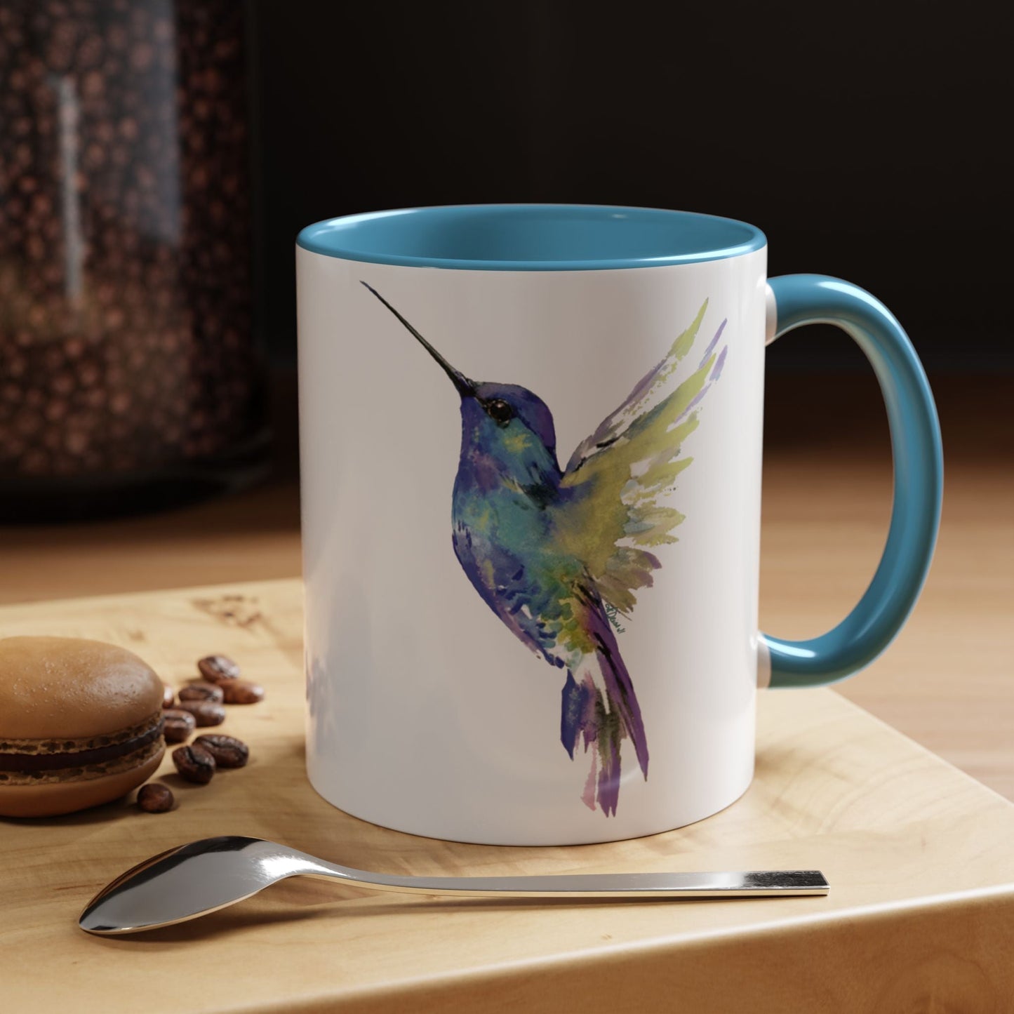 Hummingbird Two Tone Ceramic Mug - 11oz & 15oz - Blue Cava
