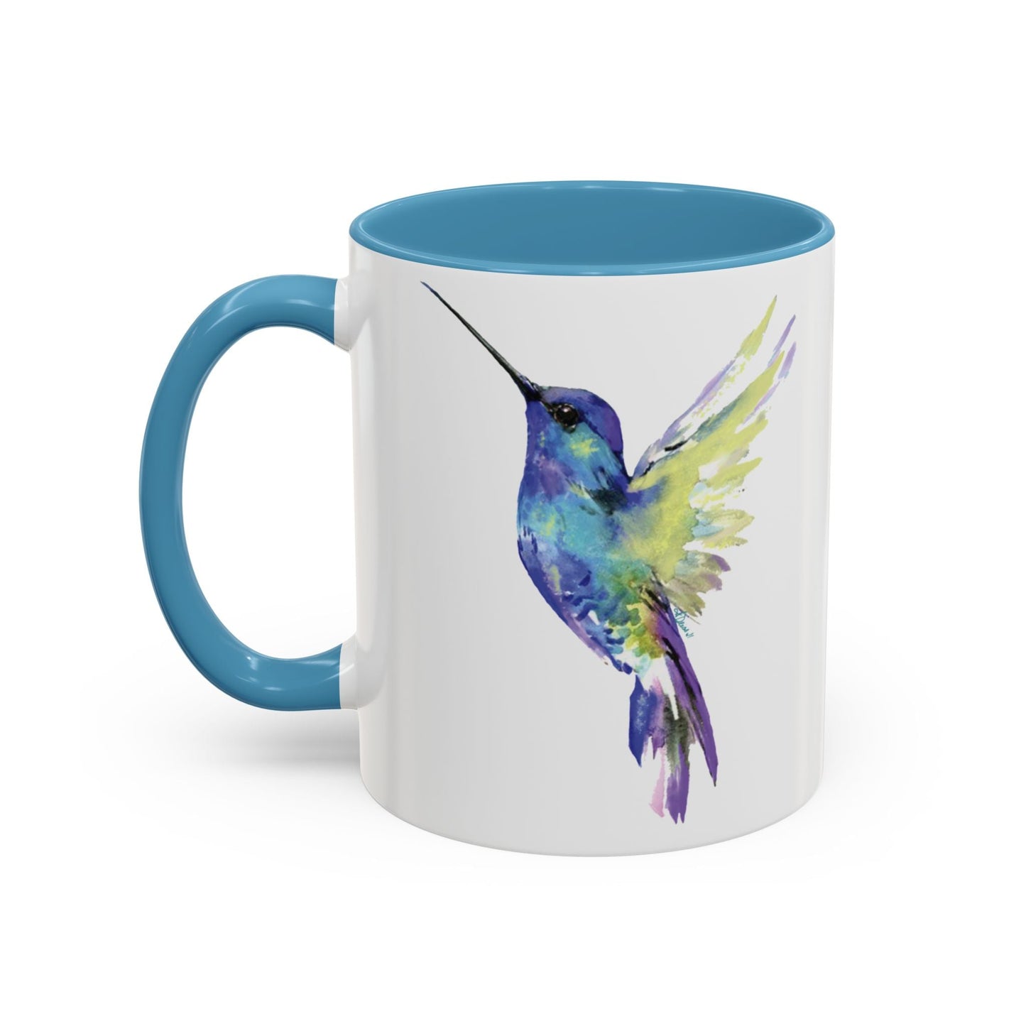 Hummingbird Two Tone Ceramic Mug - 11oz & 15oz - Blue Cava