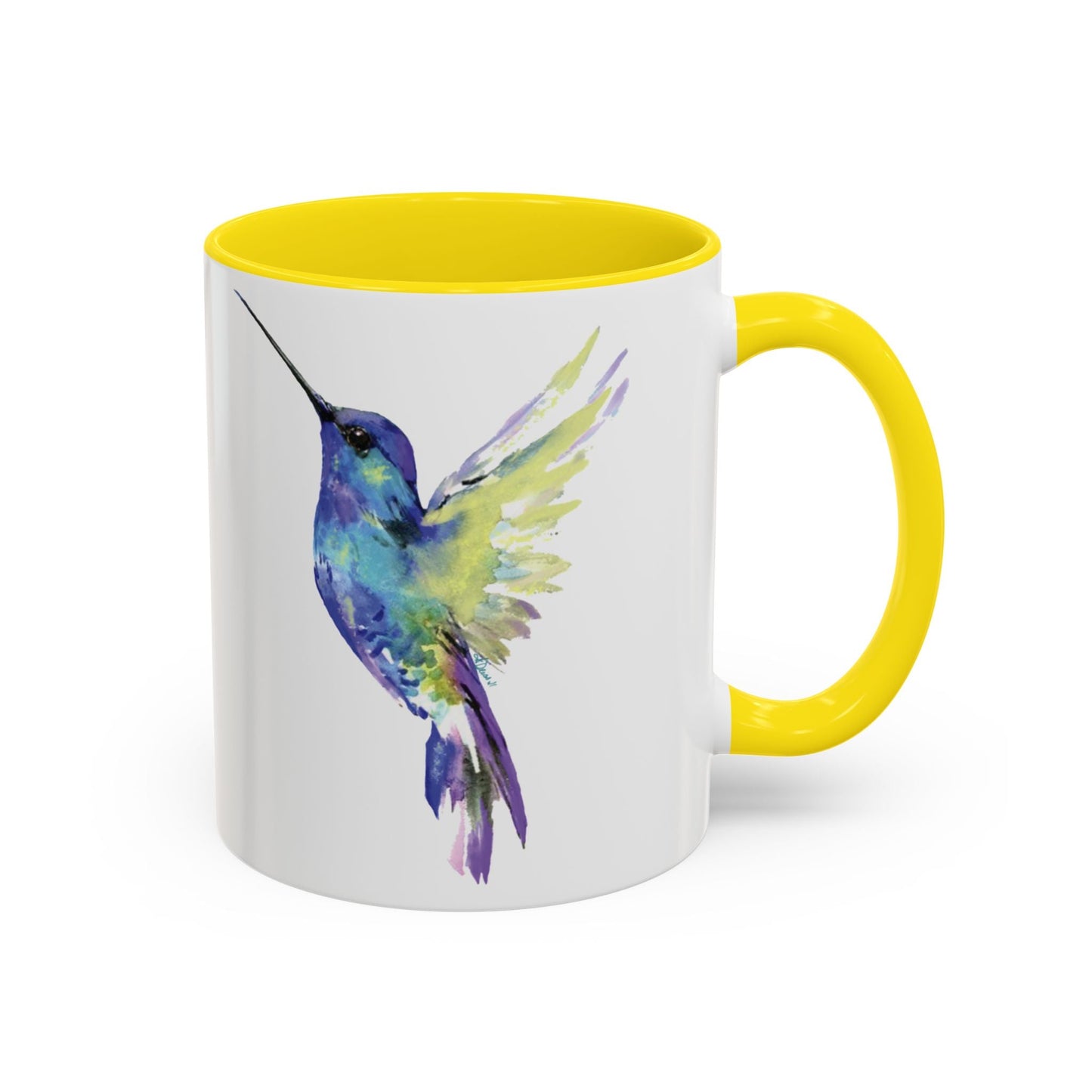 Hummingbird Two Tone Ceramic Mug - 11oz & 15oz - Blue Cava