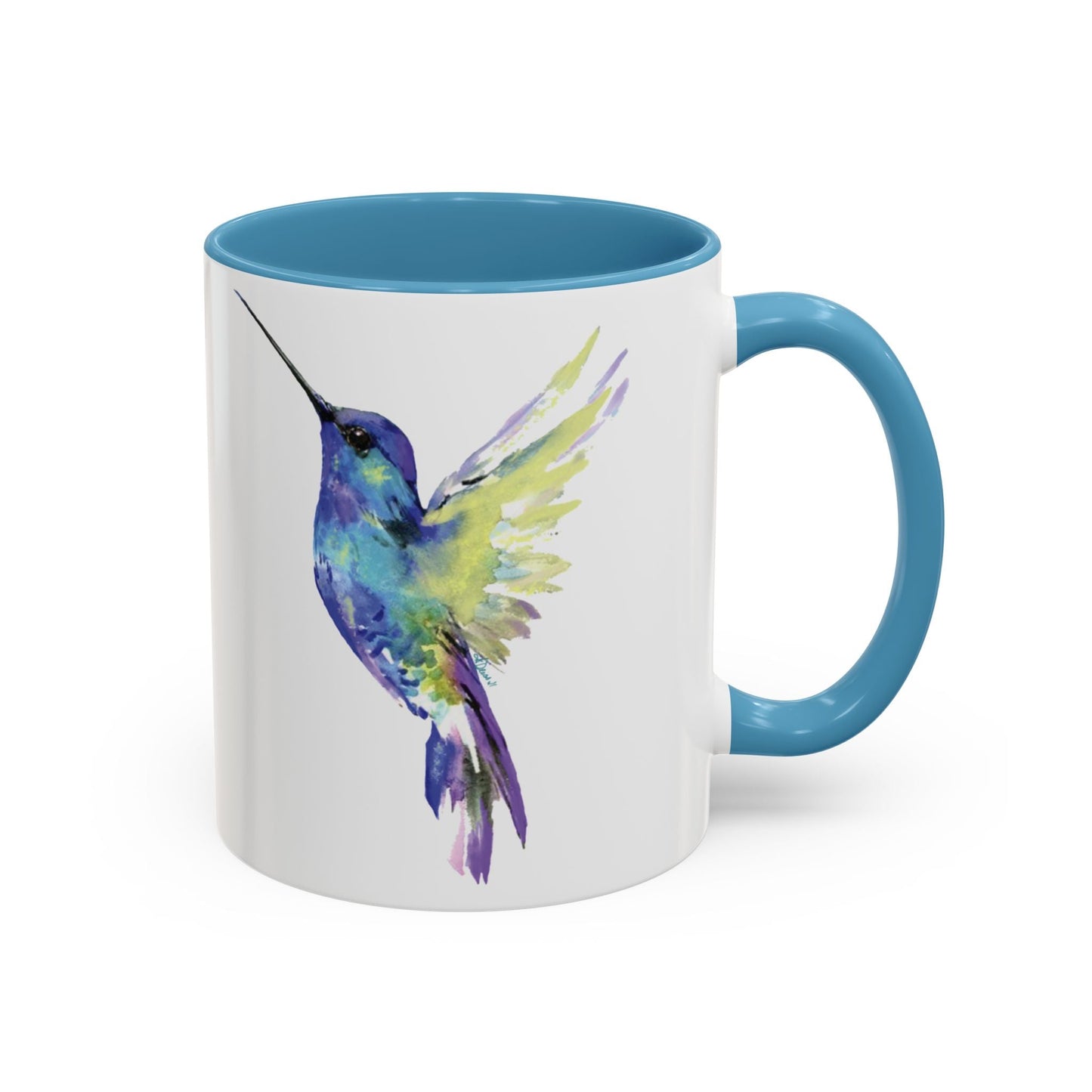 Hummingbird Two Tone Ceramic Mug - 11oz & 15oz - Blue Cava