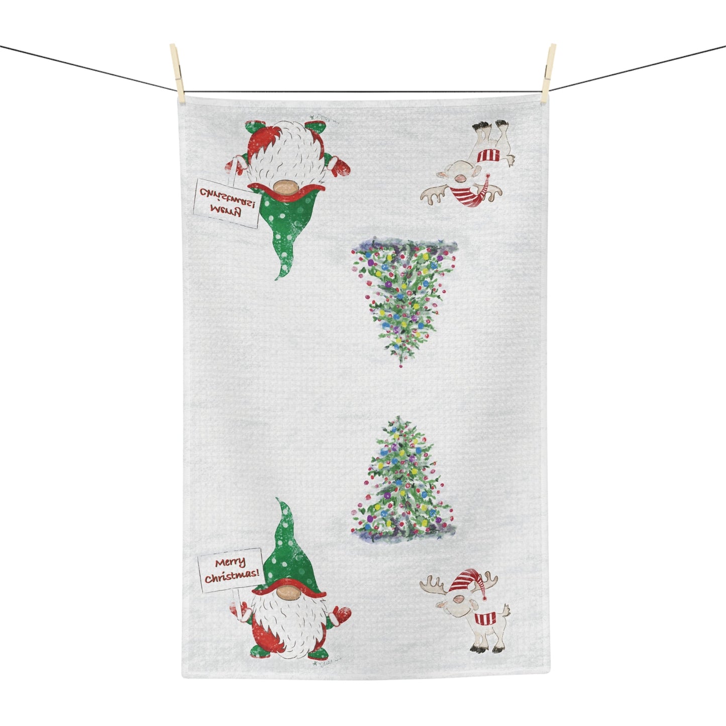 Kringle and Friend Microfiber Waffle Towel - Blue Cava