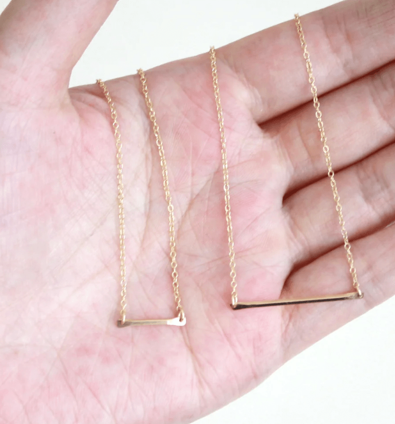 Long Bar Necklace - Hooks and Luxe - Blue Cava