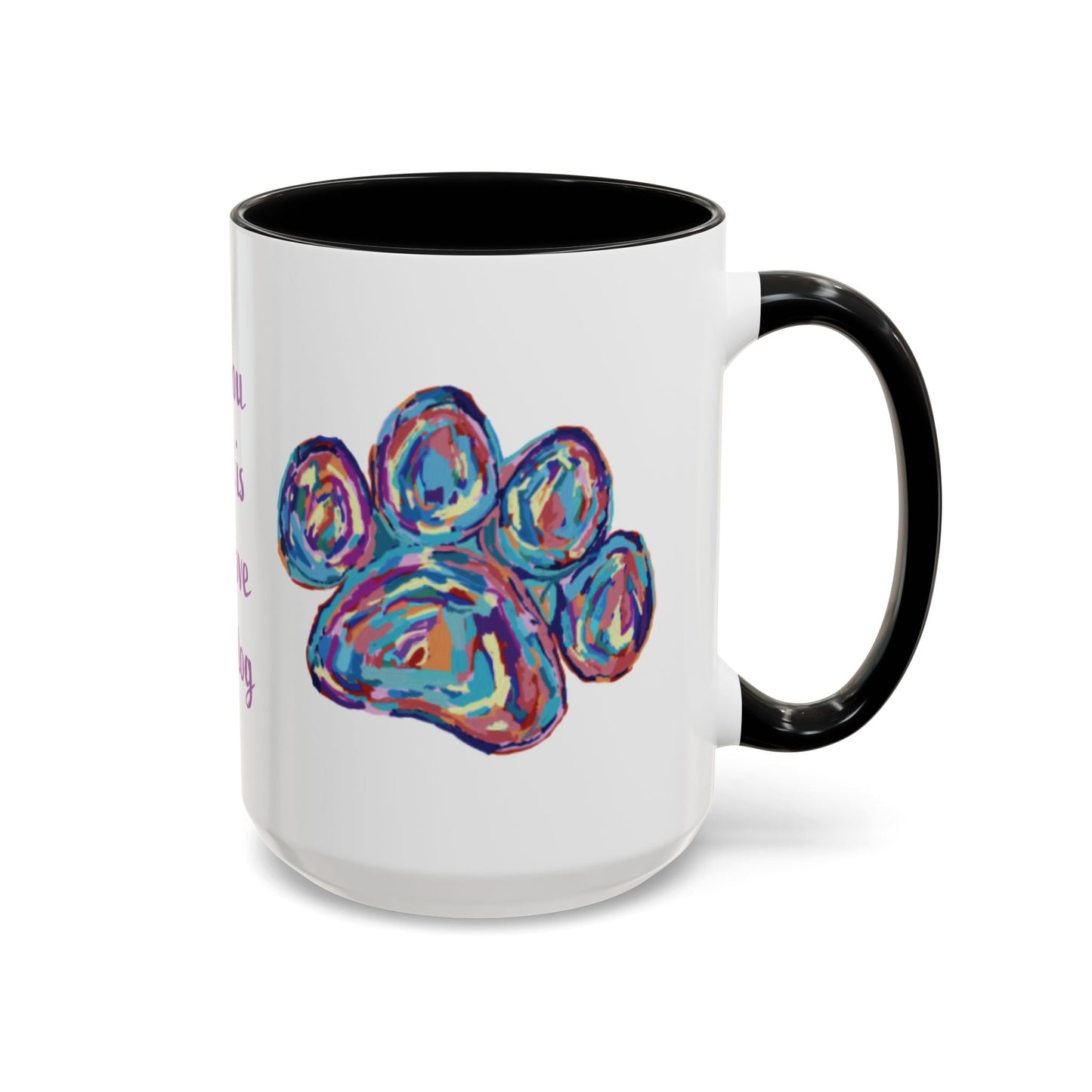Love Of A Dog Paw Two Tone Coffee Mug (11oz & 15oz) - Blue Cava