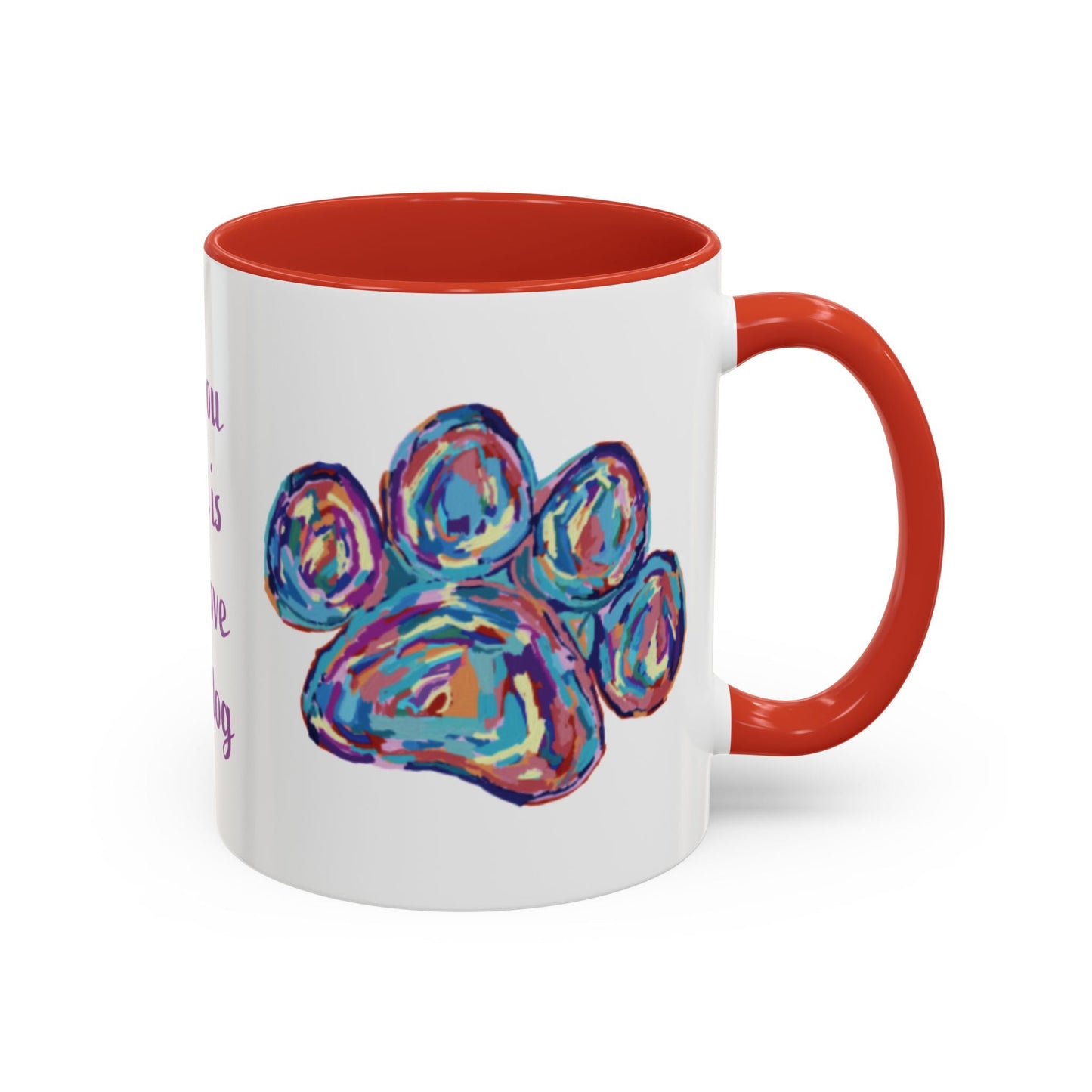 Love Of A Dog Paw Two Tone Coffee Mug (11oz & 15oz) - Blue Cava