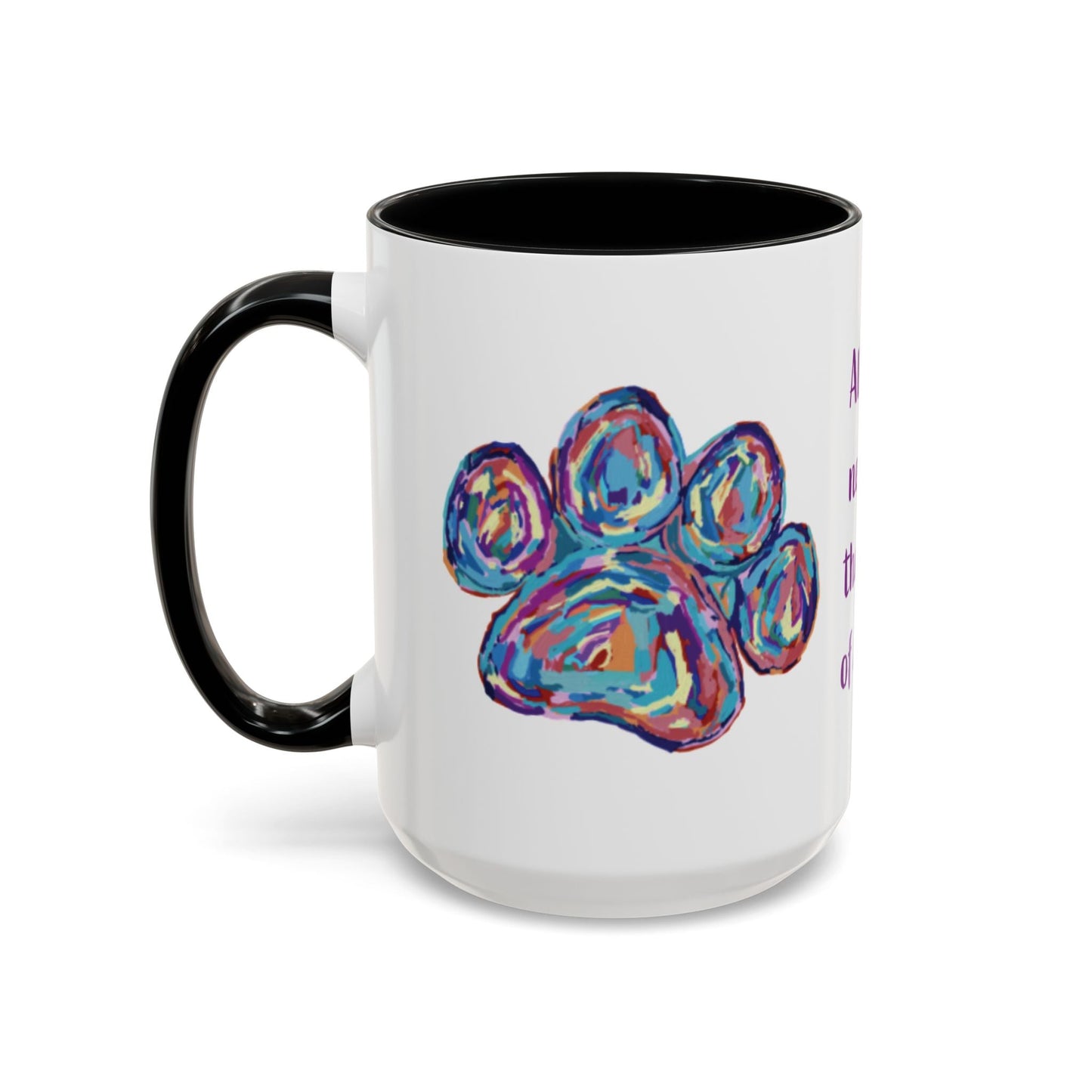 Love Of A Dog Paw Two Tone Coffee Mug (11oz & 15oz) - Blue Cava