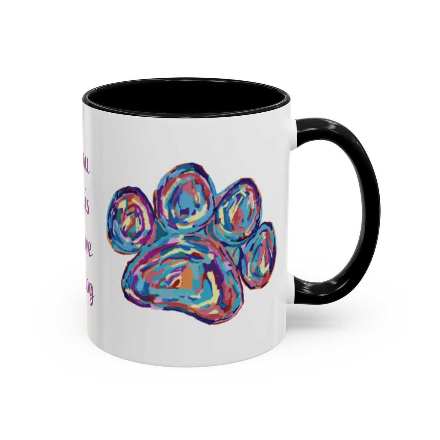 Love Of A Dog Paw Two Tone Coffee Mug (11oz & 15oz) - Blue Cava