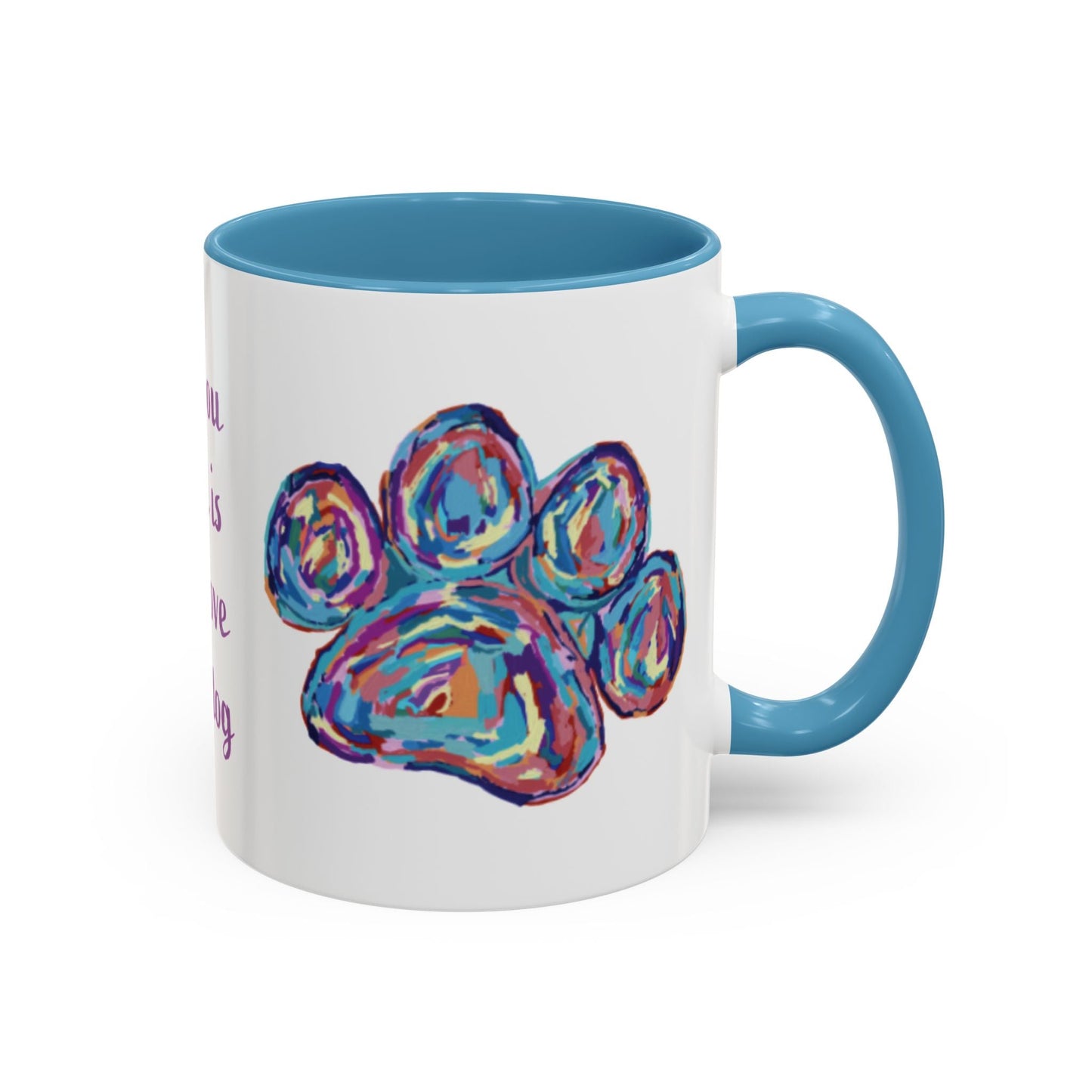 Love Of A Dog Paw Two Tone Coffee Mug (11oz & 15oz) - Blue Cava
