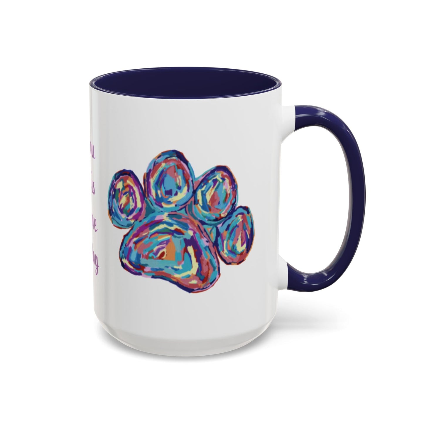 Love Of A Dog Paw Two Tone Coffee Mug (11oz & 15oz) - Blue Cava