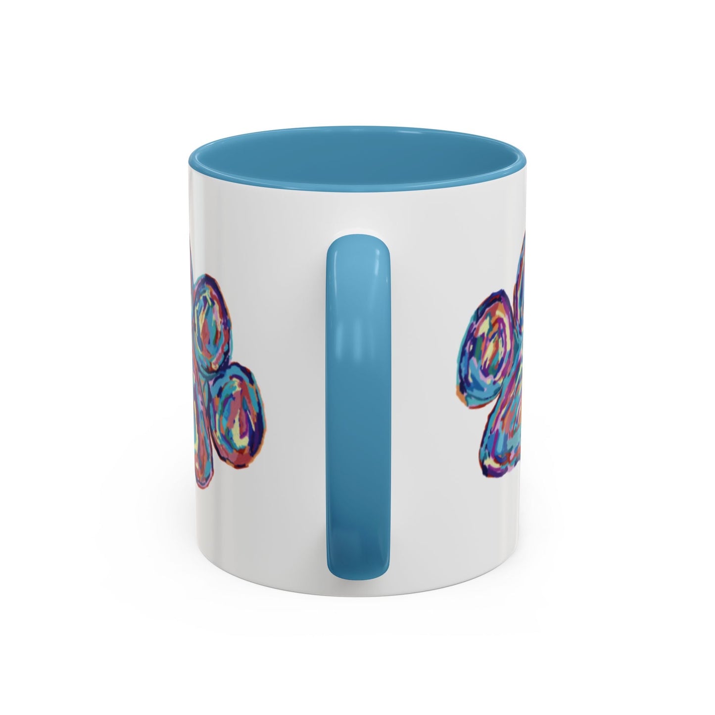 Love Of A Dog Paw Two Tone Coffee Mug (11oz & 15oz) - Blue Cava