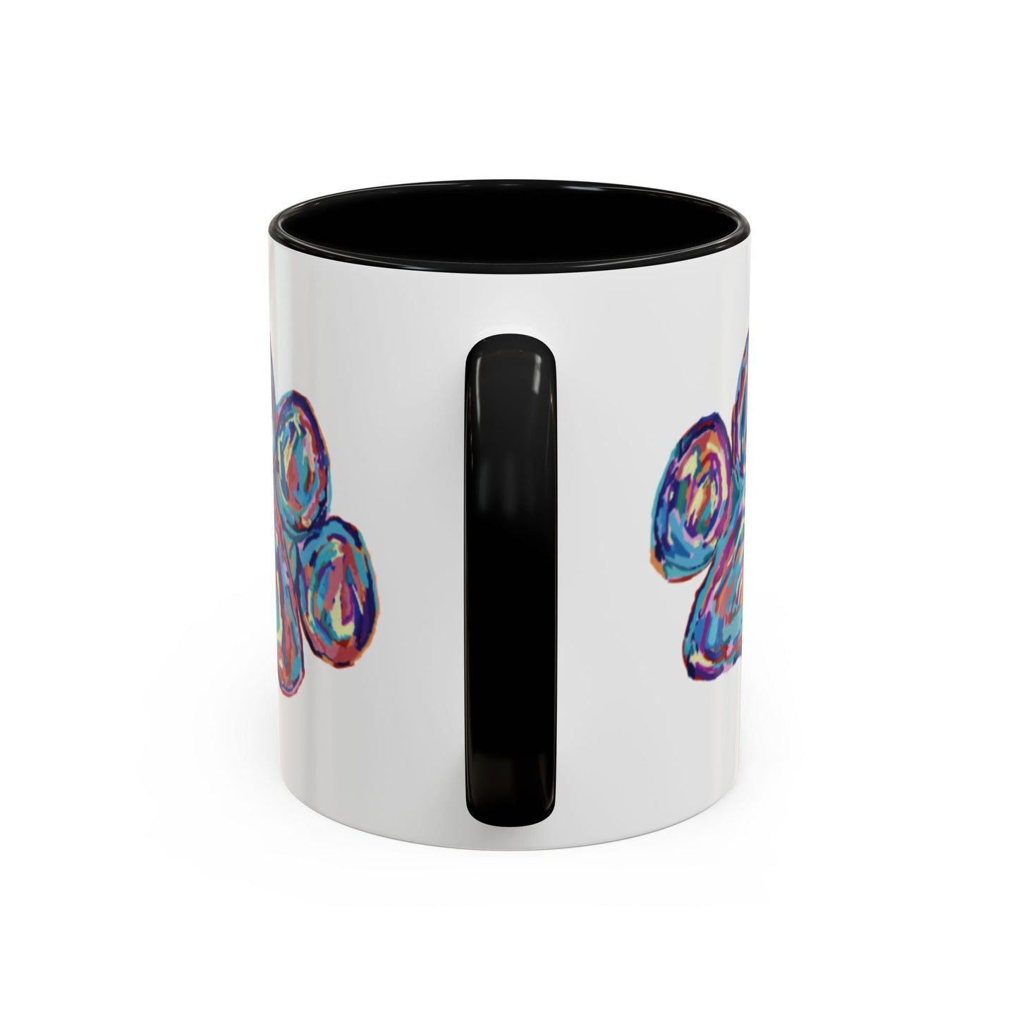 Love Of A Dog Paw Two Tone Coffee Mug (11oz & 15oz) - Blue Cava