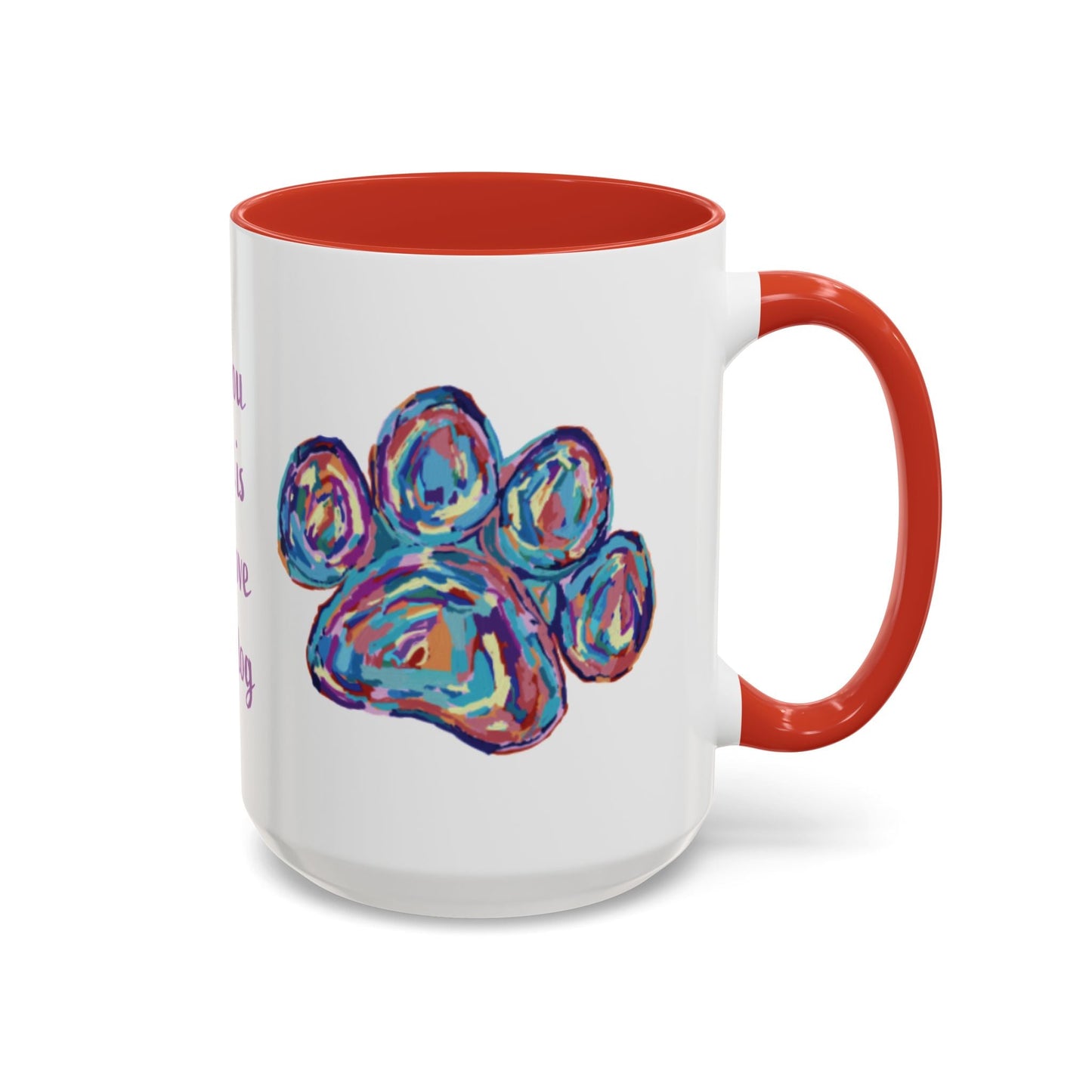 Love Of A Dog Paw Two Tone Coffee Mug (11oz & 15oz) - Blue Cava