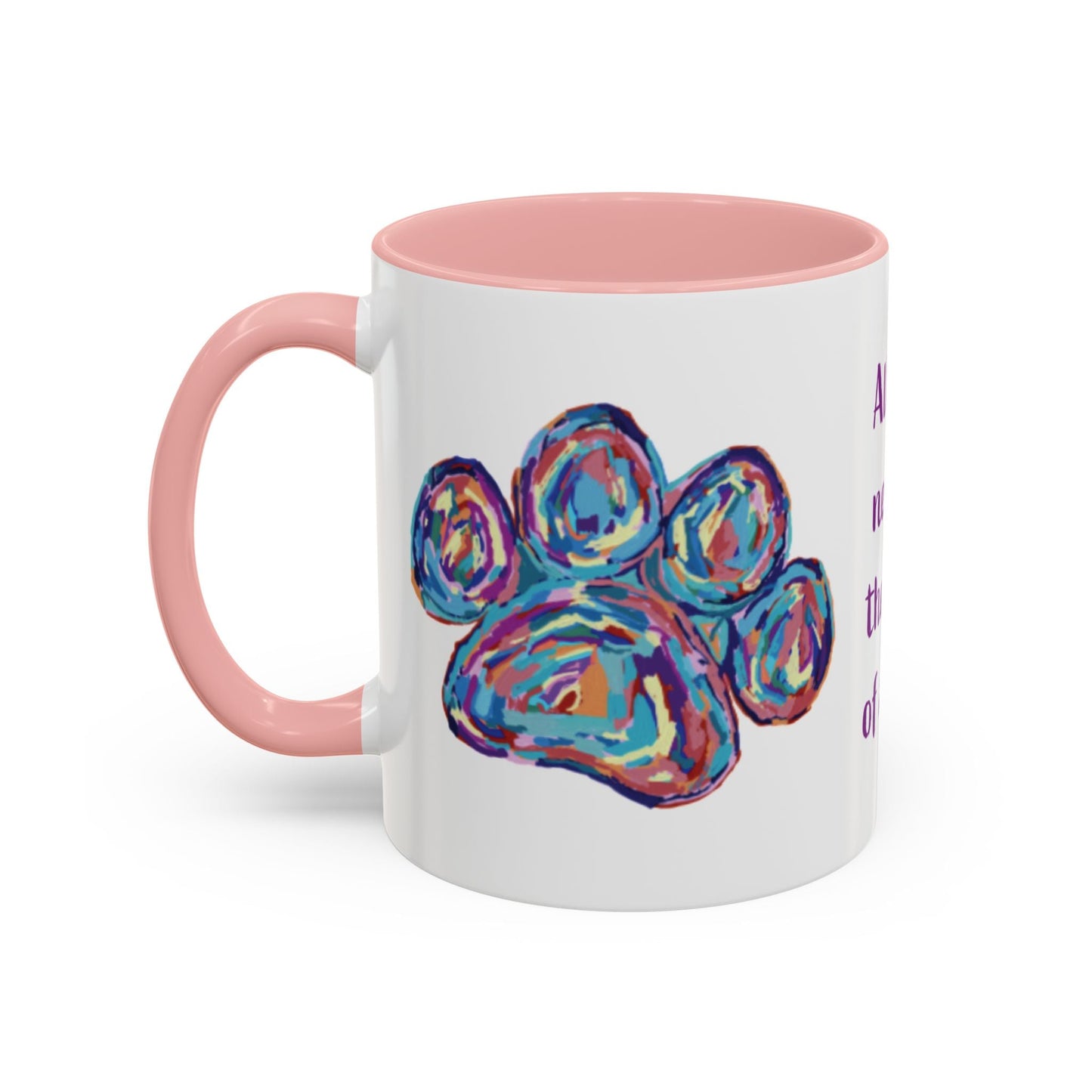 Love Of A Dog Paw Two Tone Coffee Mug (11oz & 15oz) - Blue Cava