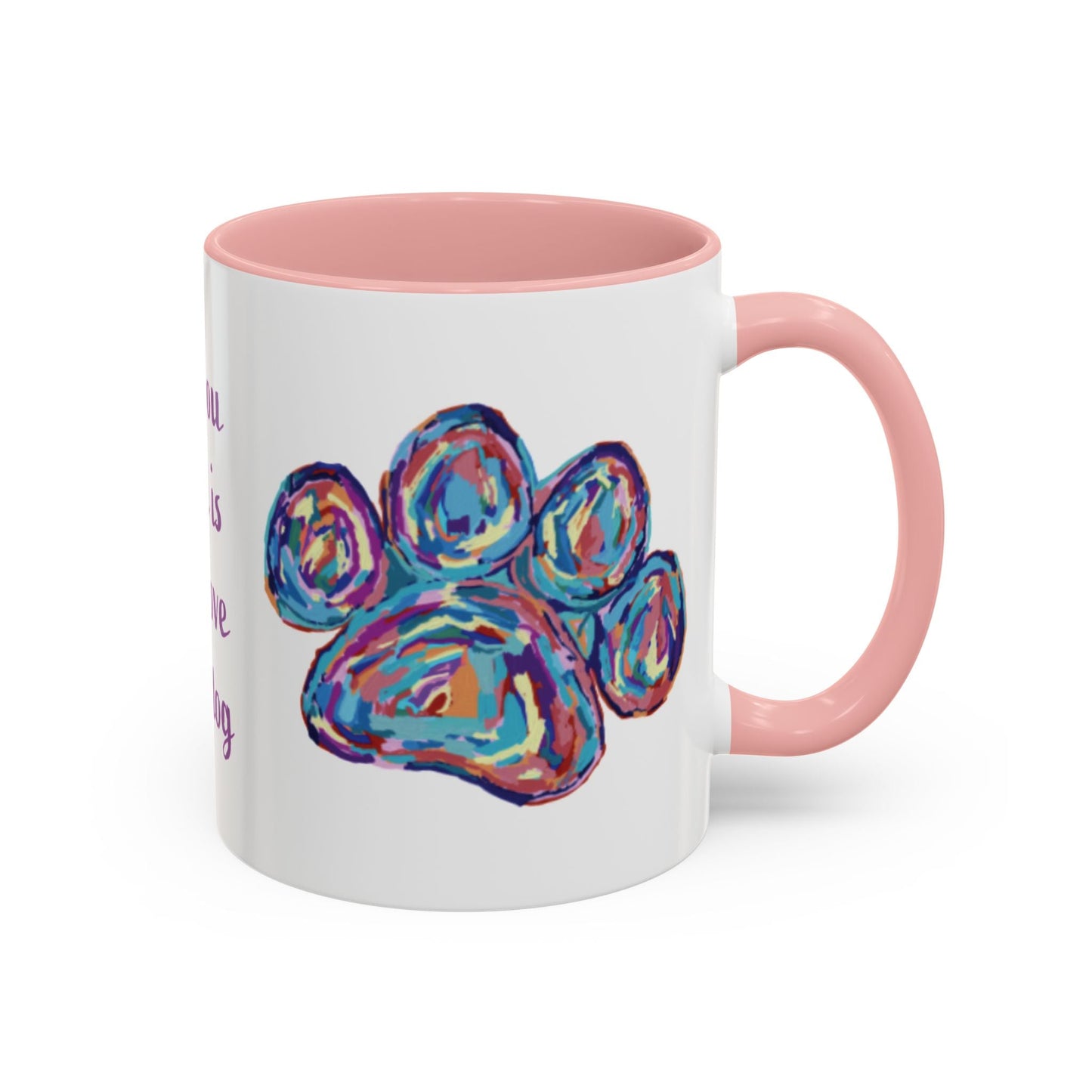 Love Of A Dog Paw Two Tone Coffee Mug (11oz & 15oz) - Blue Cava