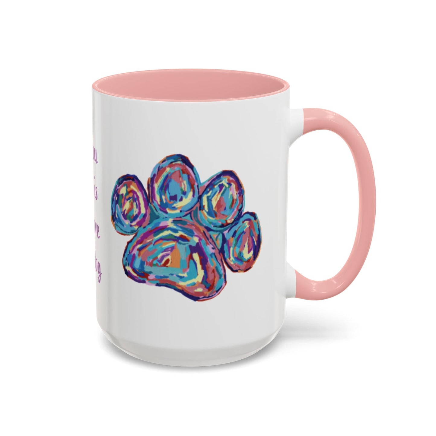 Love Of A Dog Paw Two Tone Coffee Mug (11oz & 15oz) - Blue Cava