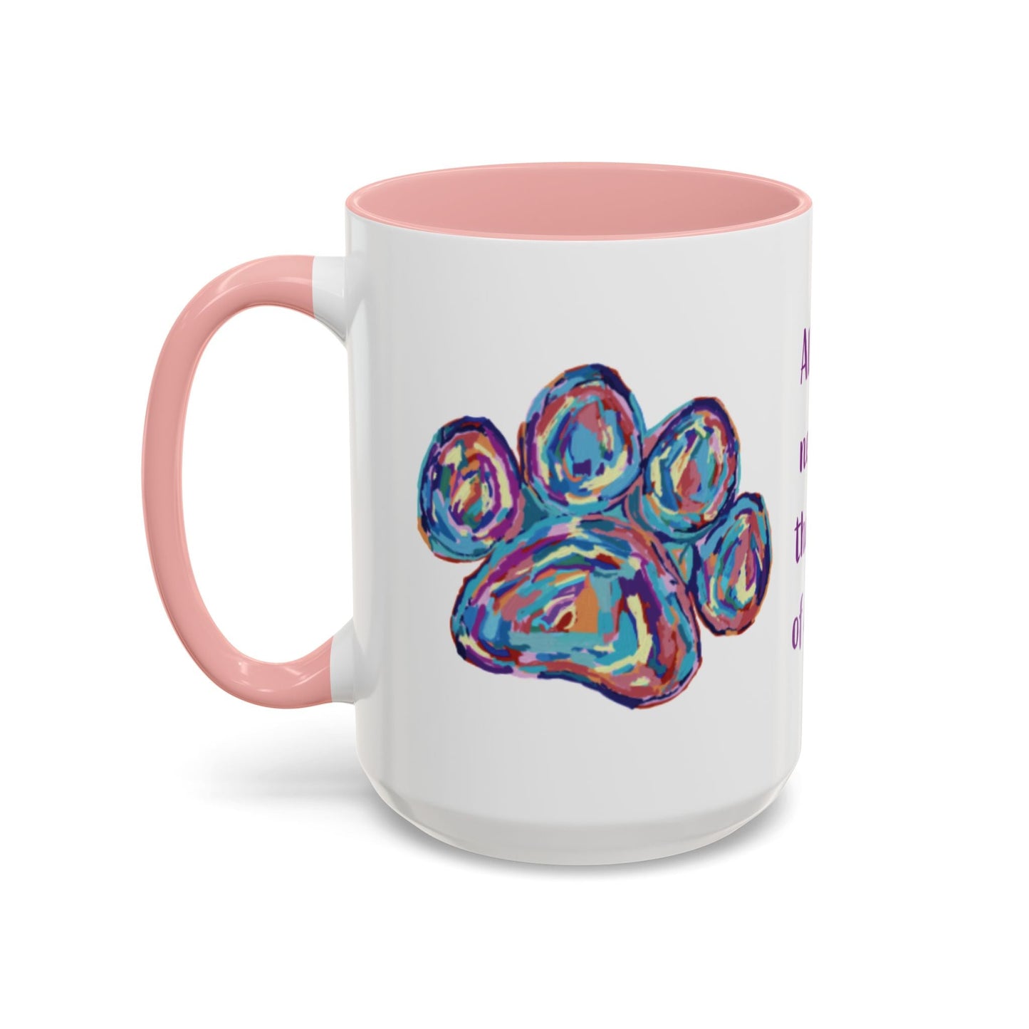 Love Of A Dog Paw Two Tone Coffee Mug (11oz & 15oz) - Blue Cava