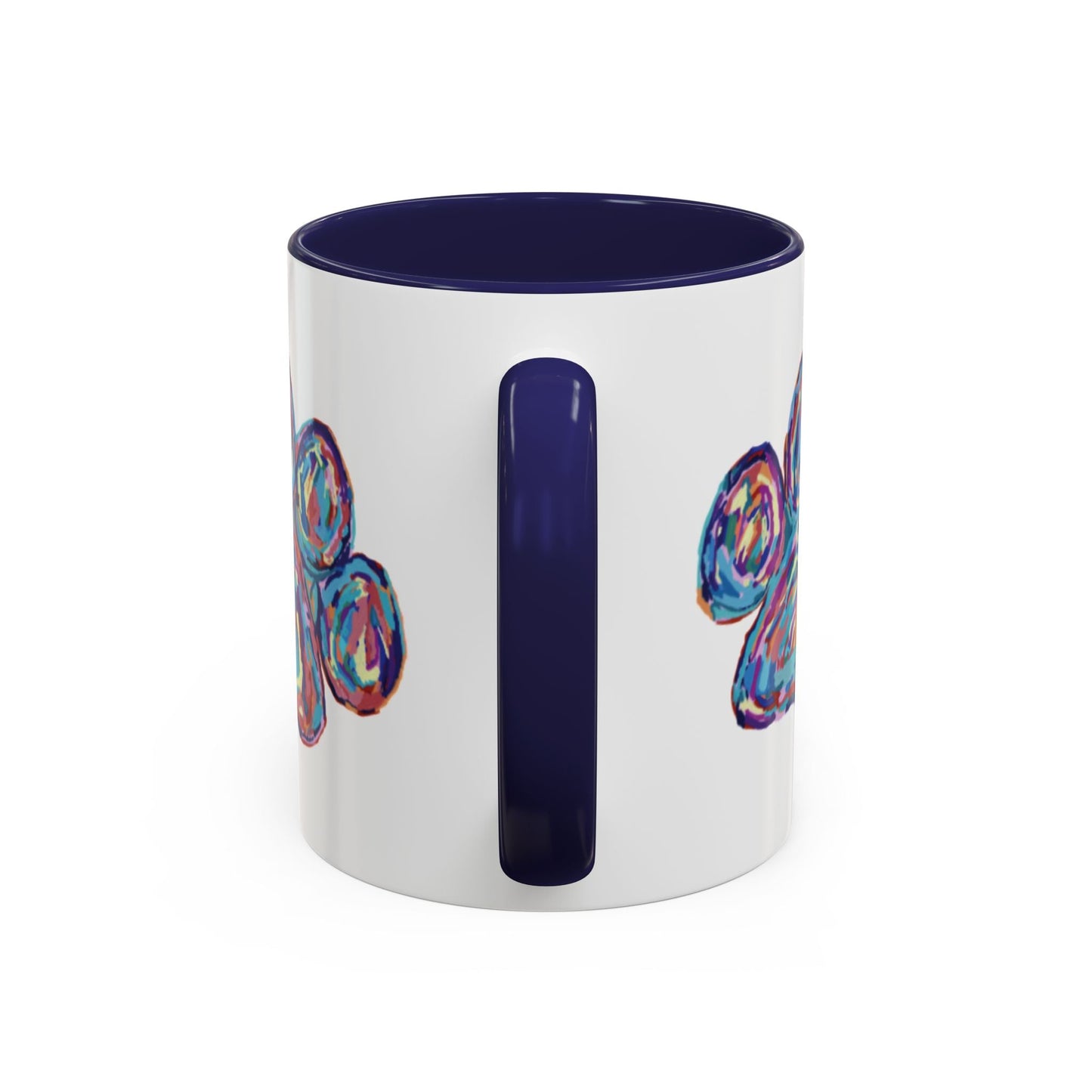 Love Of A Dog Paw Two Tone Coffee Mug (11oz & 15oz) - Blue Cava