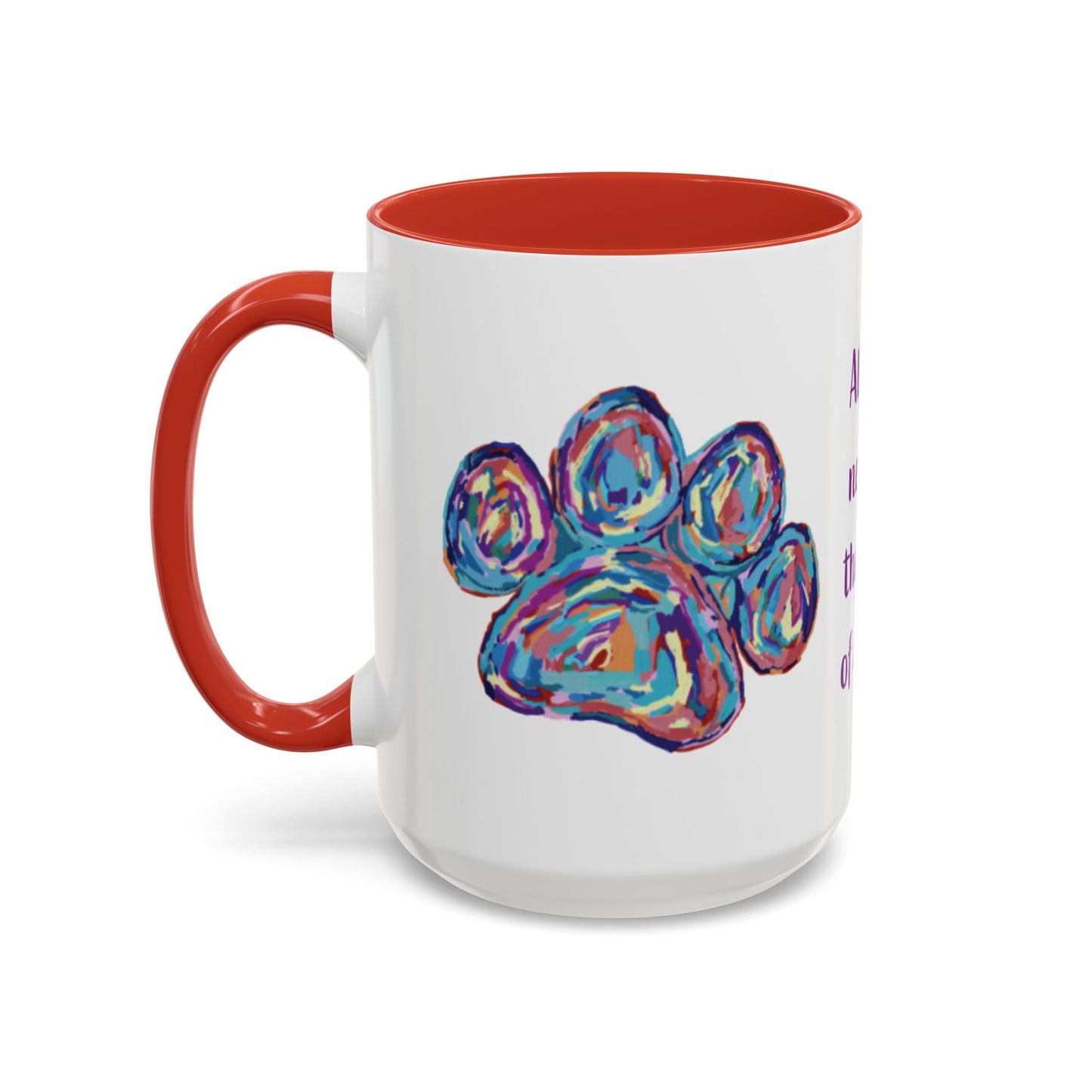 Love Of A Dog Paw Two Tone Coffee Mug (11oz & 15oz) - Blue Cava