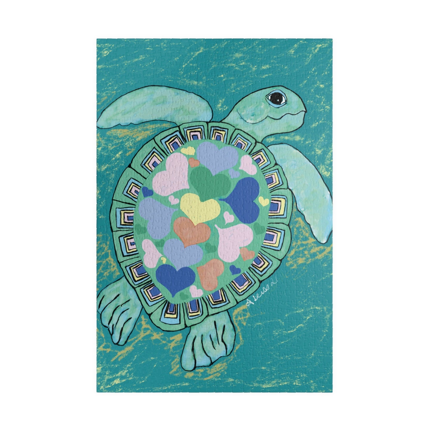 Love Sea Turtle Jigsaw Puzzles - Blue Cava