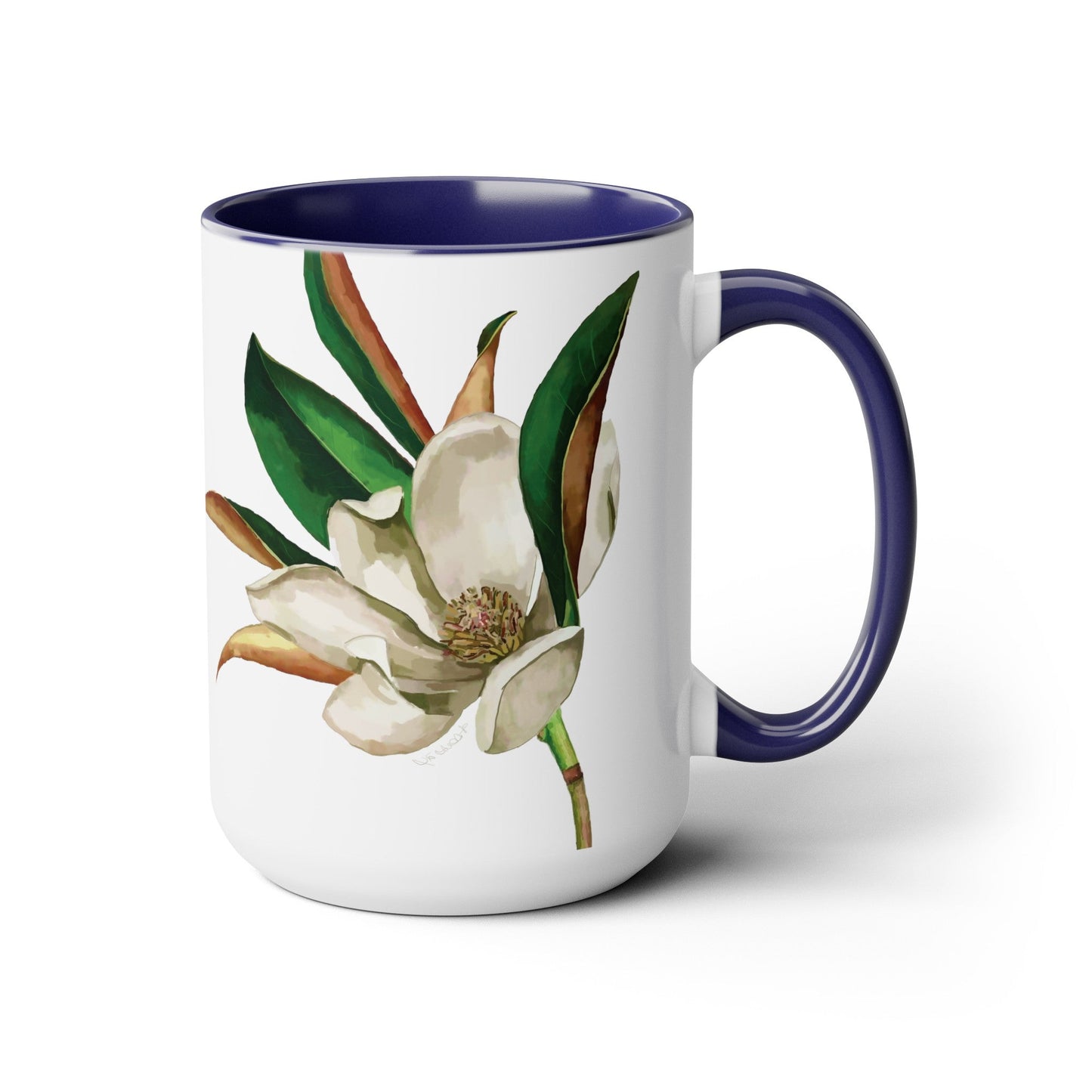 Magnolia Two-Tone Coffee Mugs, 15oz - Blue Cava