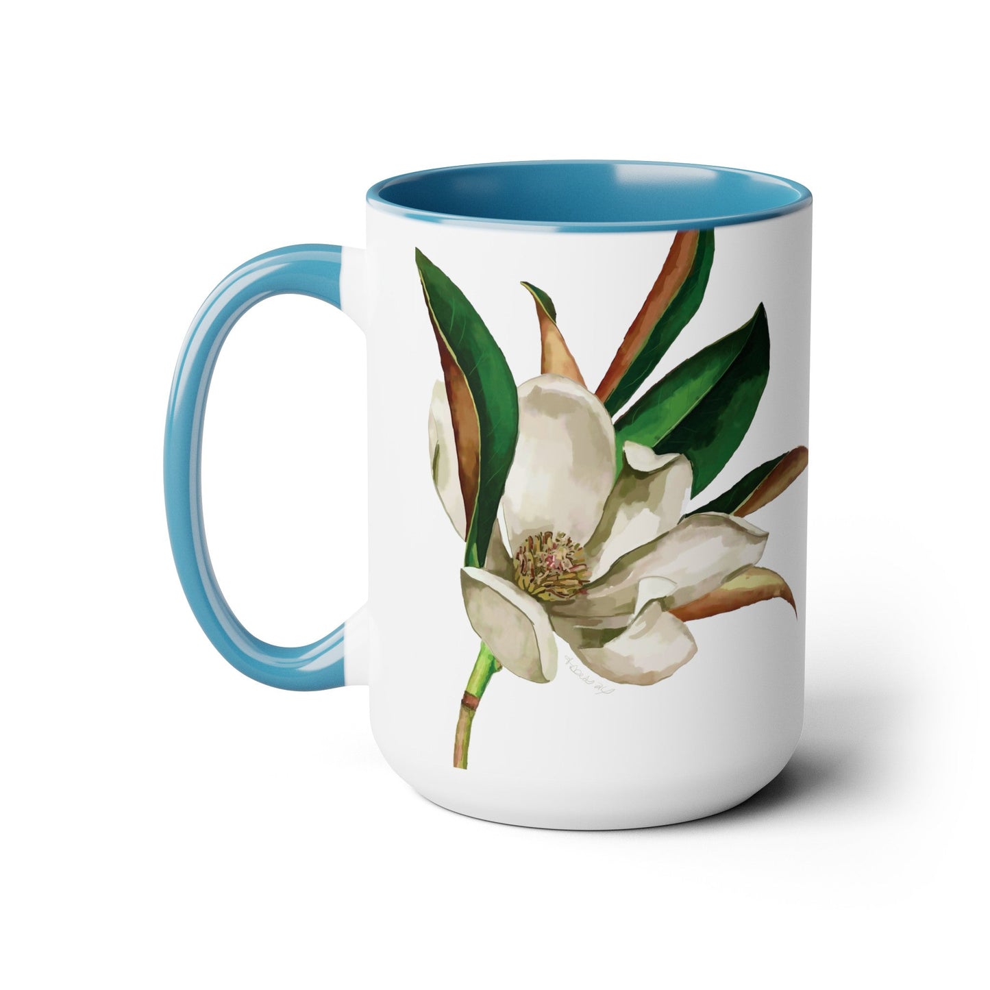 Magnolia Two-Tone Coffee Mugs, 15oz - Blue Cava