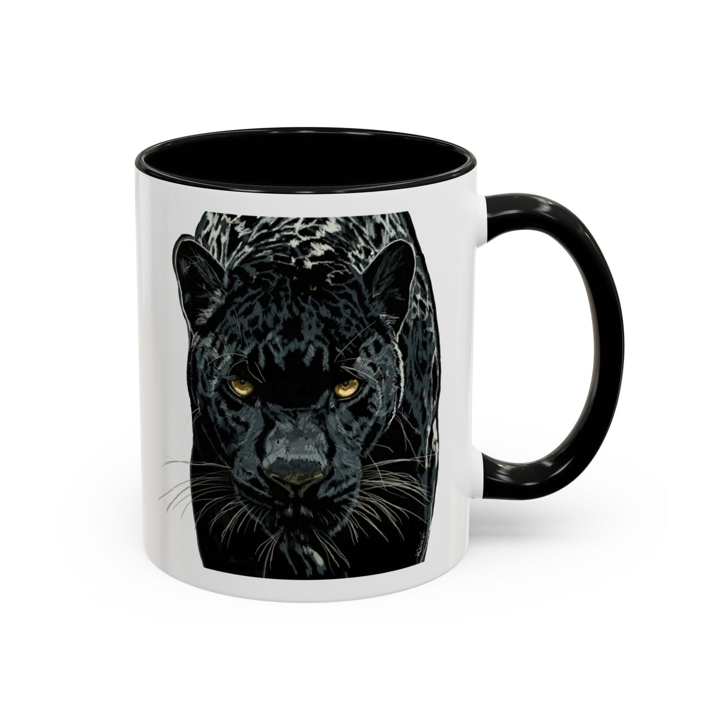 Majestic Black Panther Two Tone Coffee Mug - 11 oz & 15 oz - Blue Cava