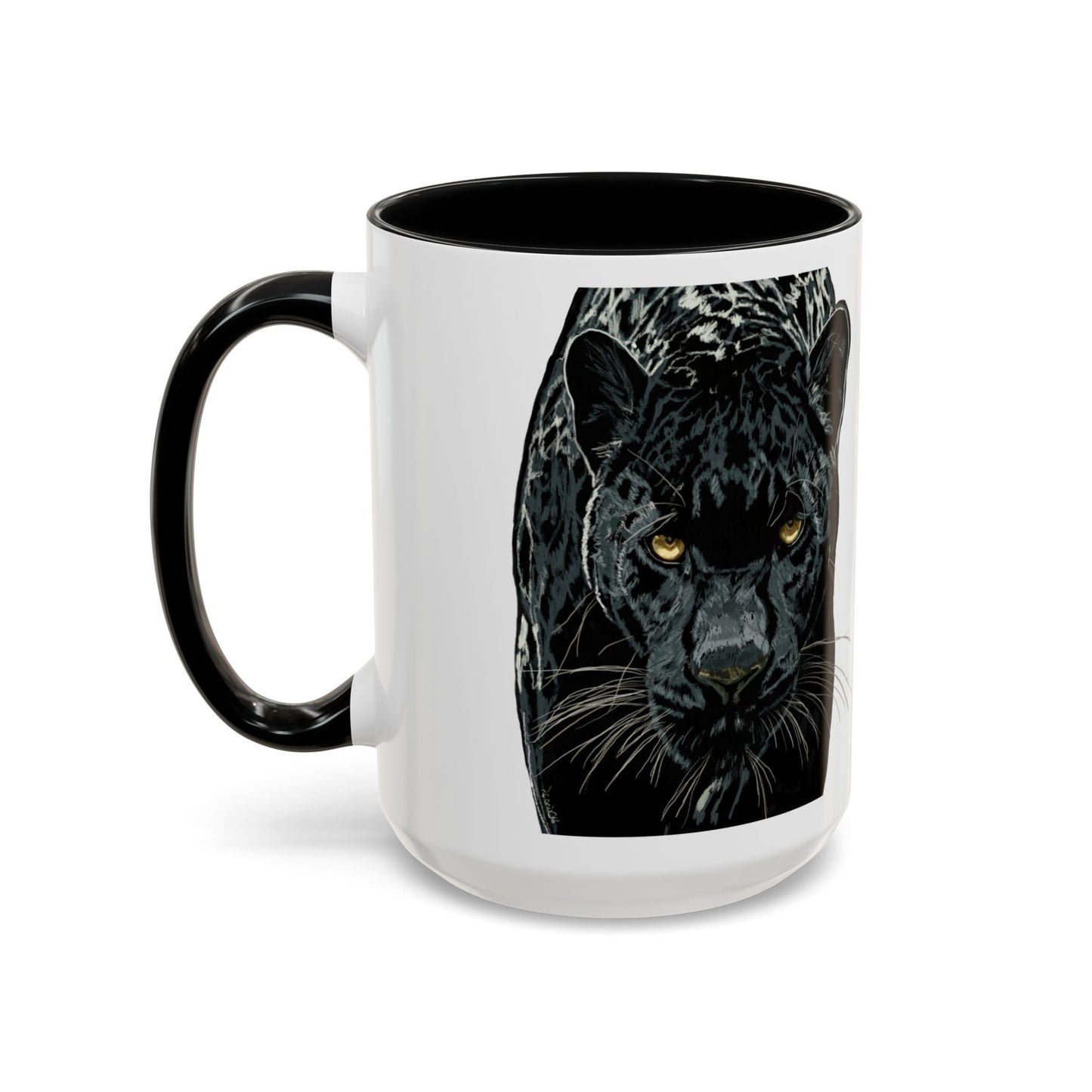 Majestic Black Panther Two Tone Coffee Mug - 11 oz & 15 oz - Blue Cava