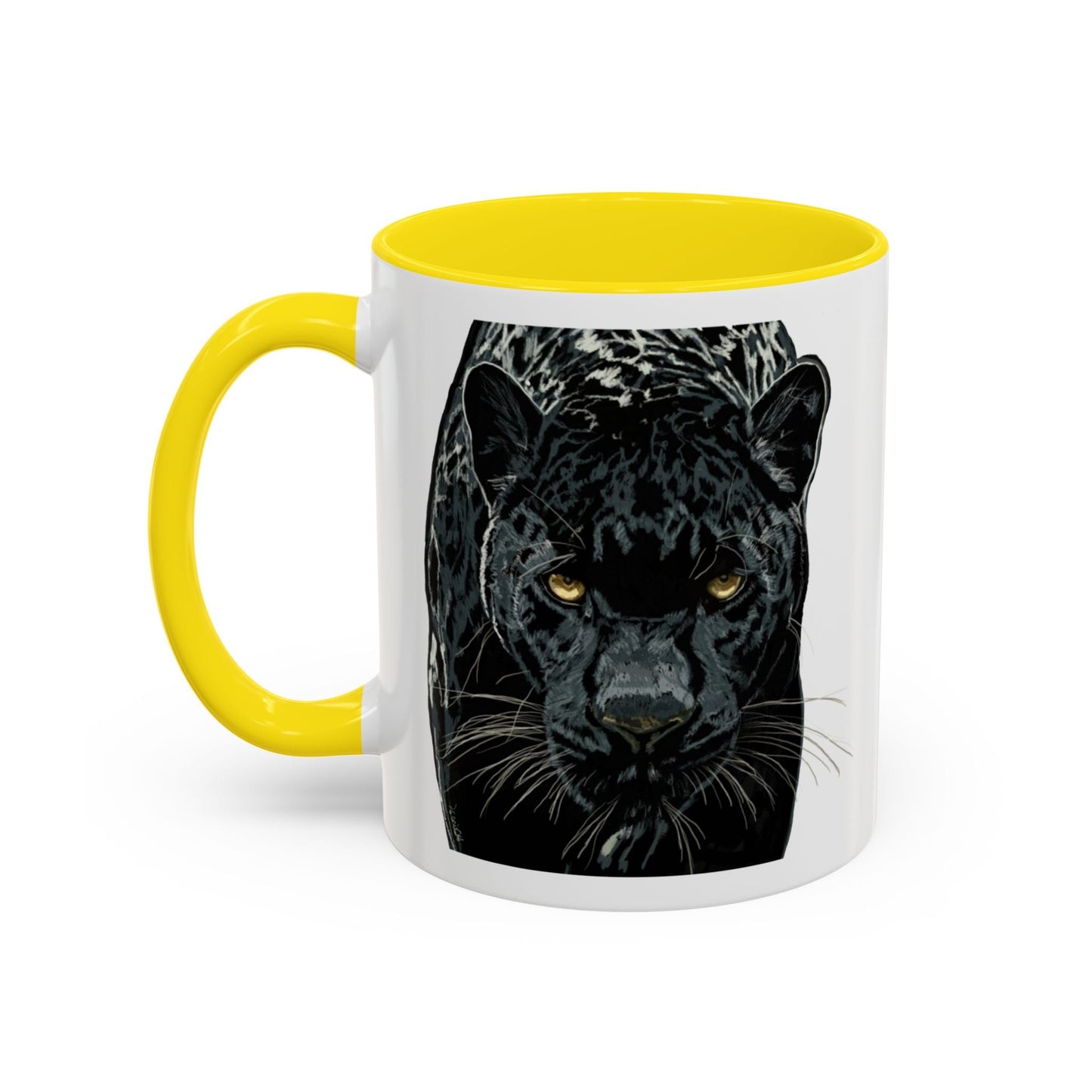 Majestic Black Panther Two Tone Coffee Mug - 11 oz & 15 oz - Blue Cava