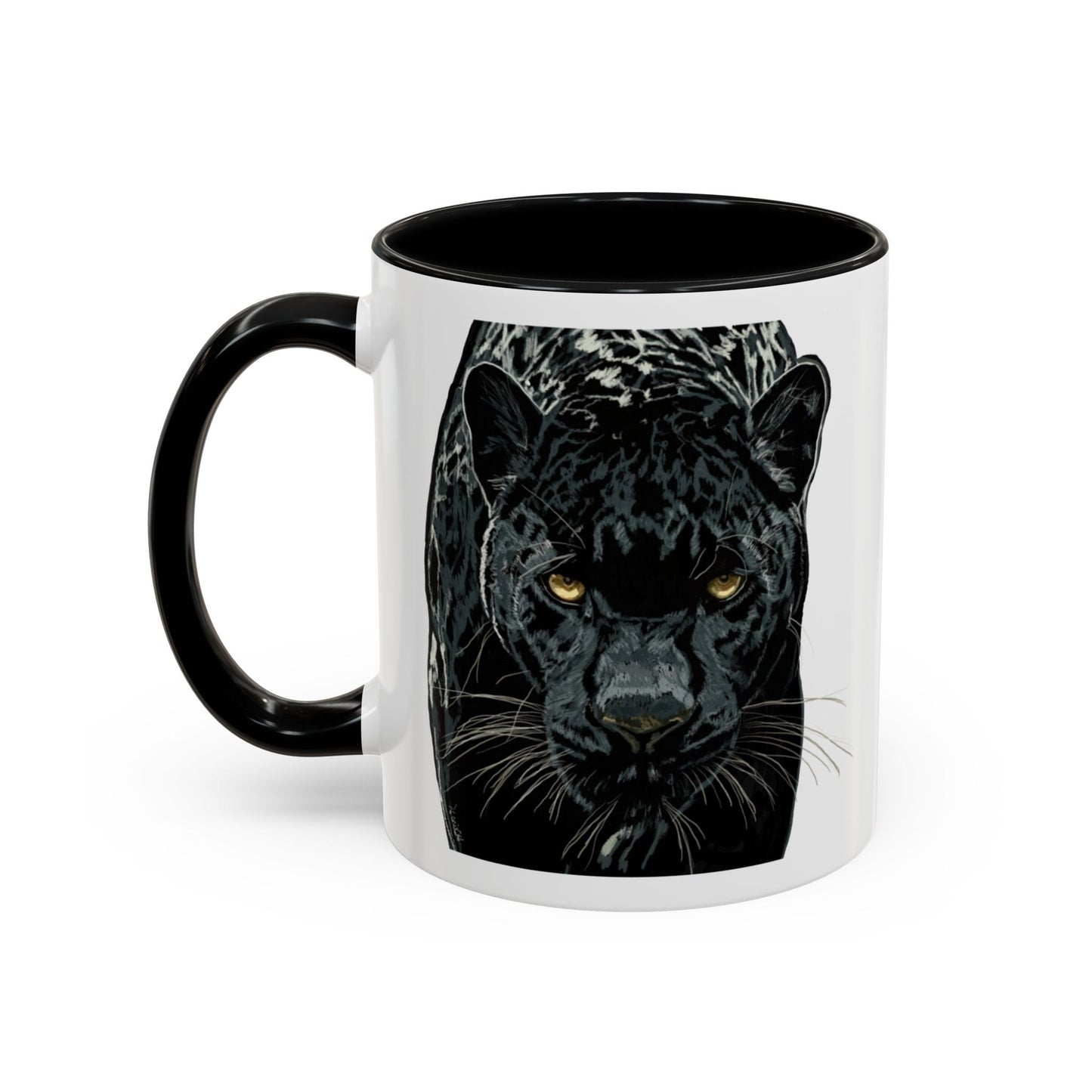 Majestic Black Panther Two Tone Coffee Mug - 11 oz & 15 oz - Blue Cava