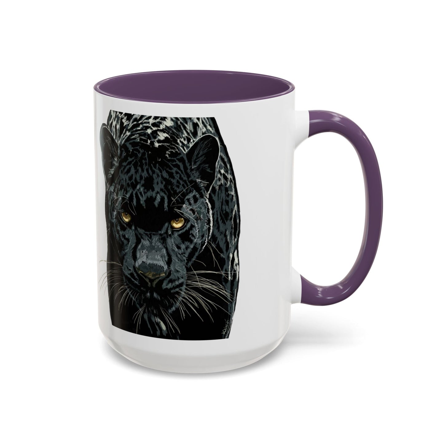 Majestic Black Panther Two Tone Coffee Mug - 11 oz & 15 oz - Blue Cava