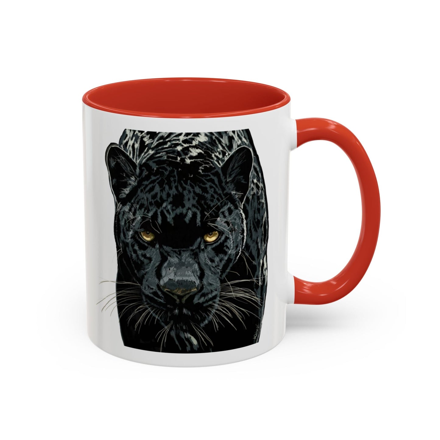 Majestic Black Panther Two Tone Coffee Mug - 11 oz & 15 oz - Blue Cava