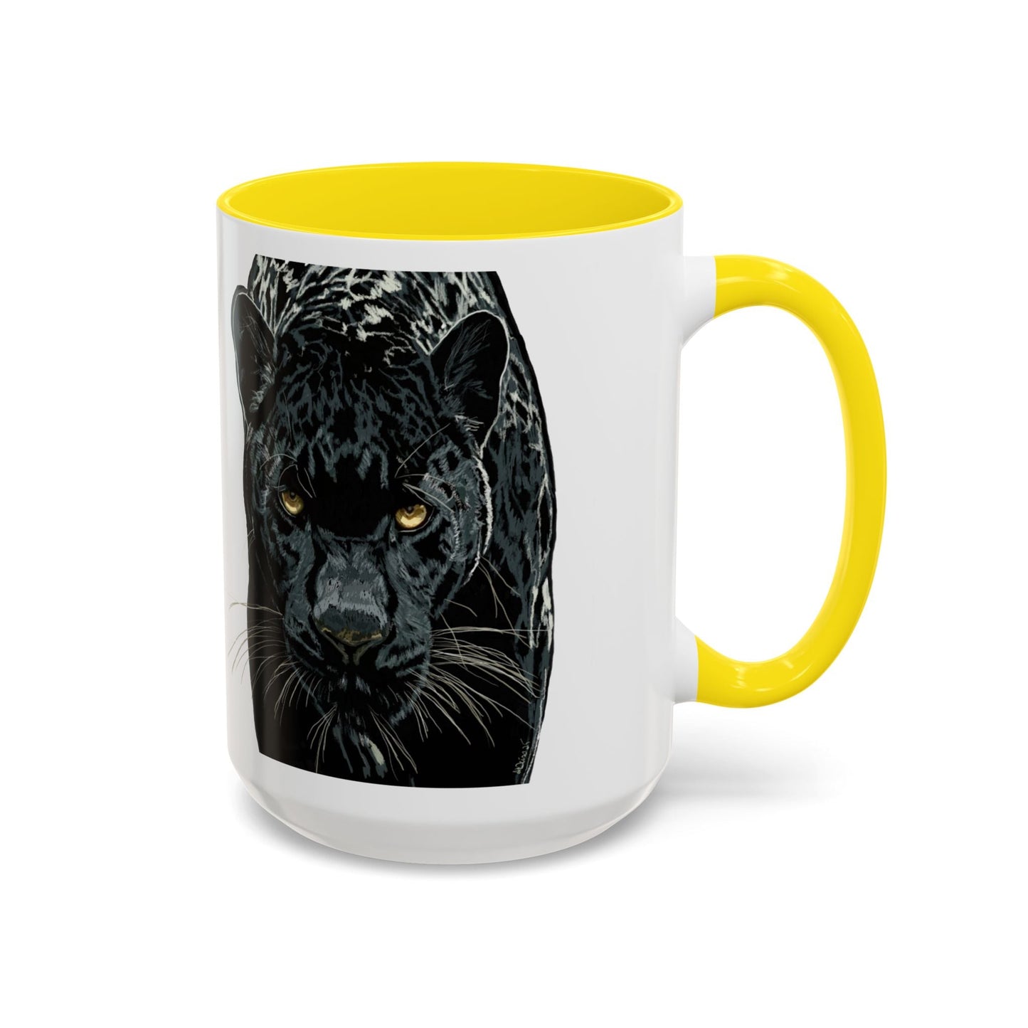 Majestic Black Panther Two Tone Coffee Mug - 11 oz & 15 oz - Blue Cava