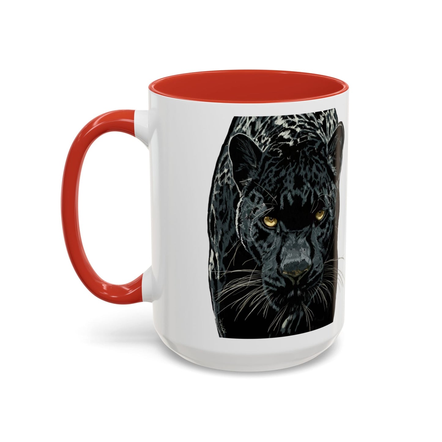 Majestic Black Panther Two Tone Coffee Mug - 11 oz & 15 oz - Blue Cava