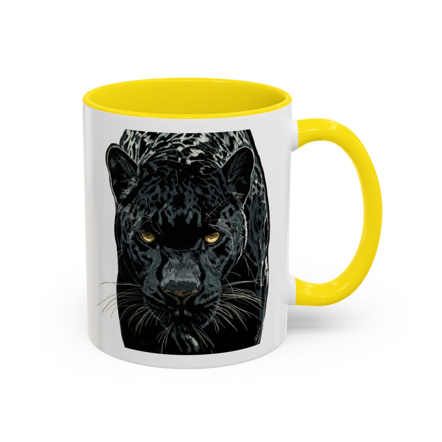 Majestic Black Panther Two Tone Coffee Mug - 11 oz & 15 oz - Blue Cava